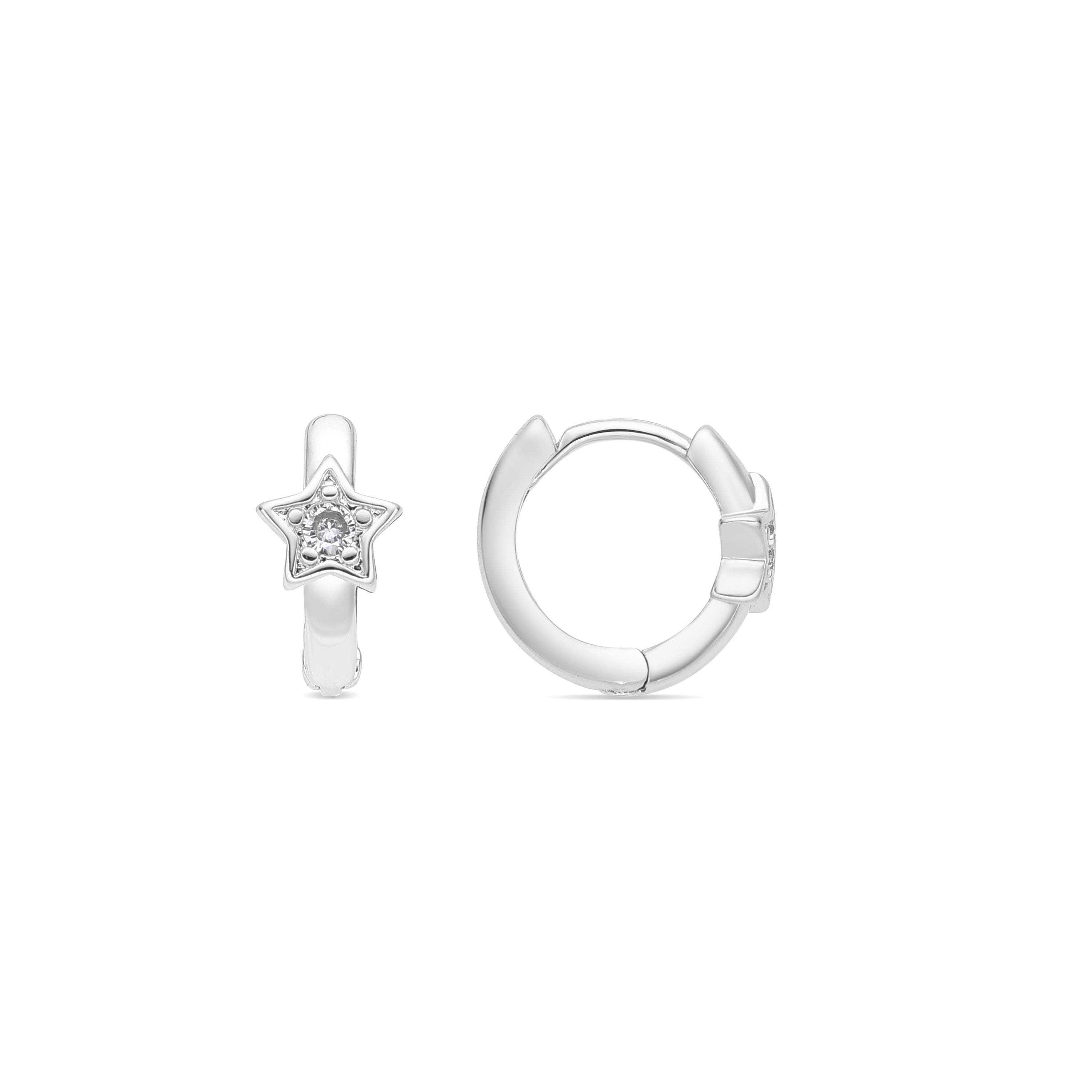 Boucles d'oreilles finition argent et Zircon brillant - Ktyu