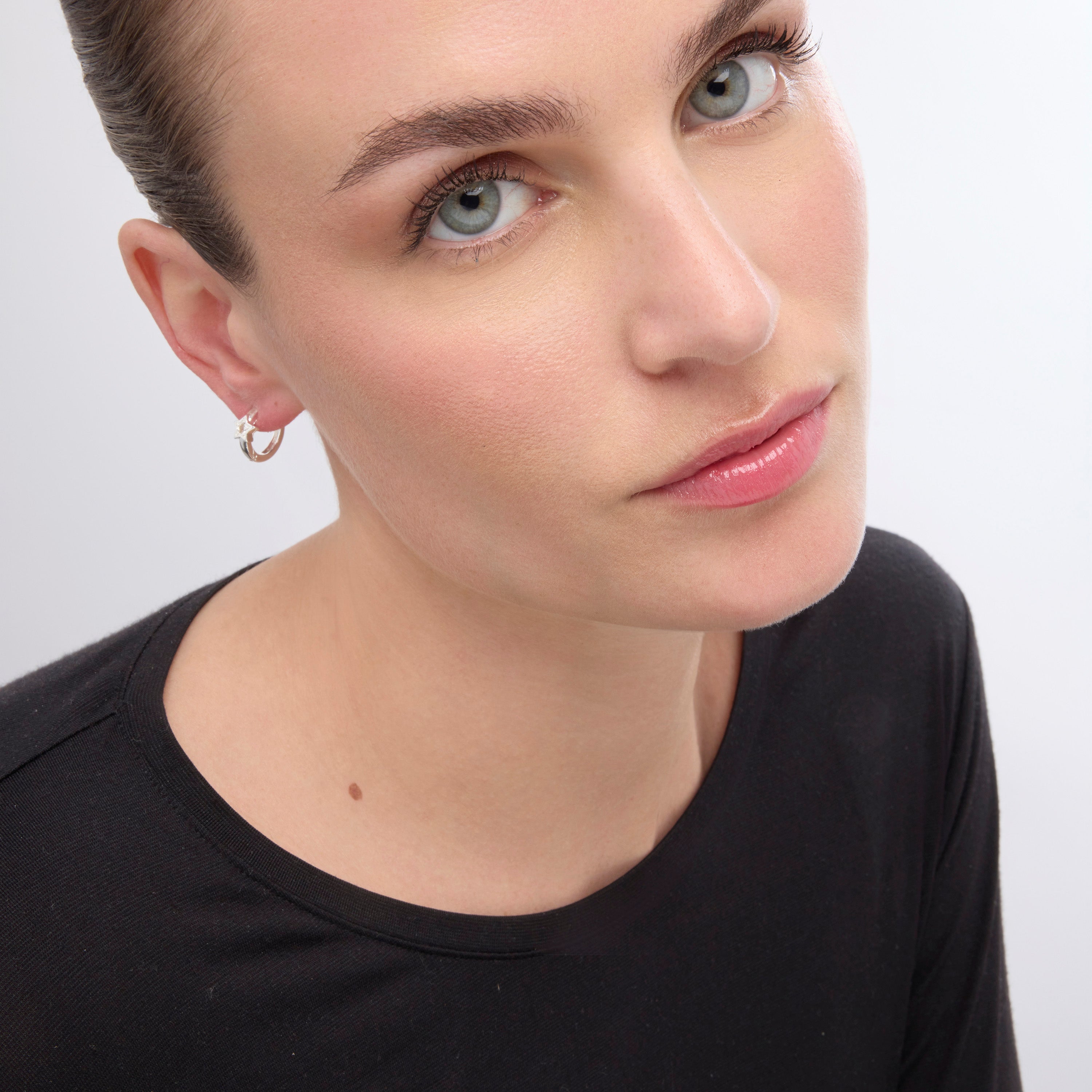 Boucles d'oreilles finition argent et Zircon brillant - Ktyu