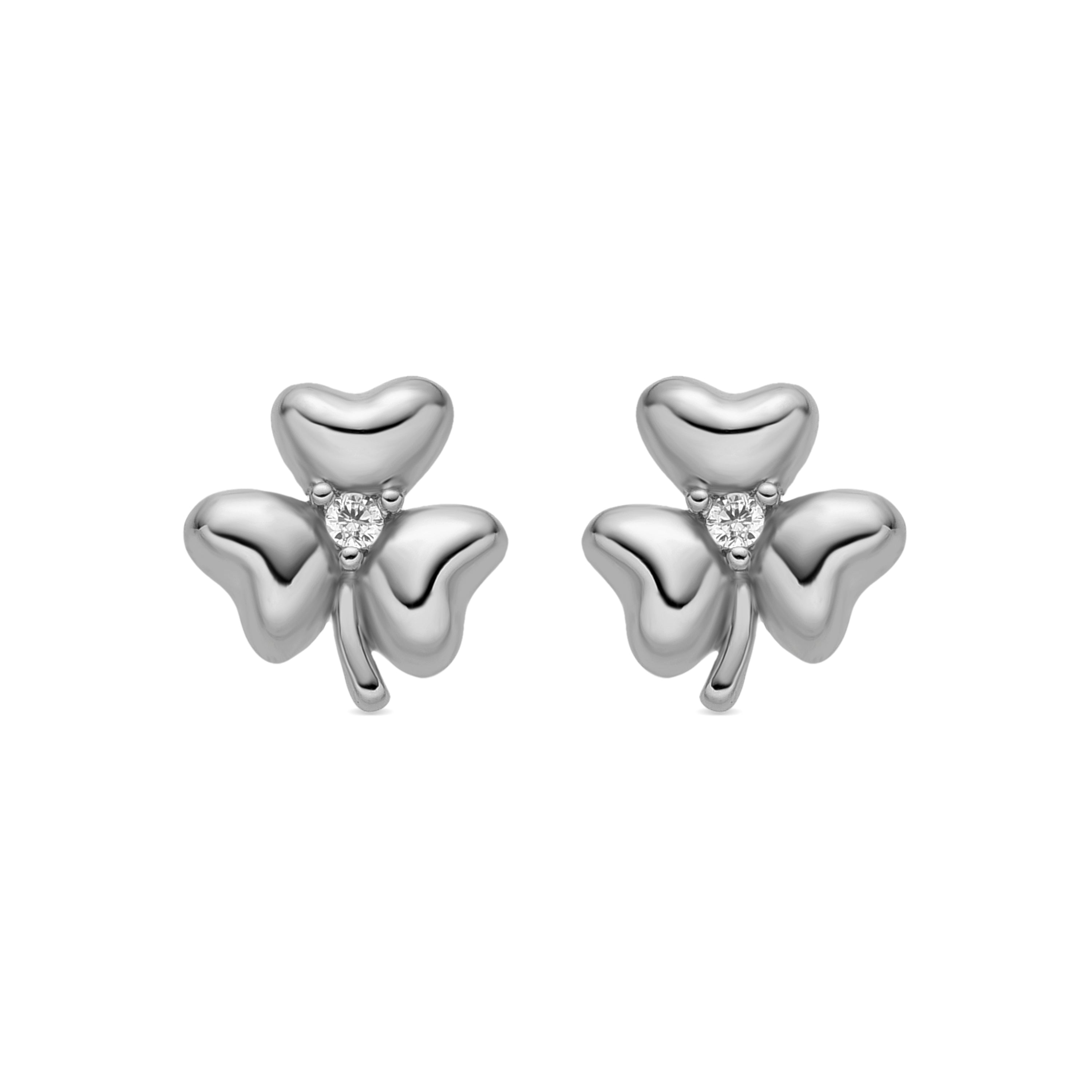 Ohrringe mit funkelndem Zirkonia, Silberfinish - Furne