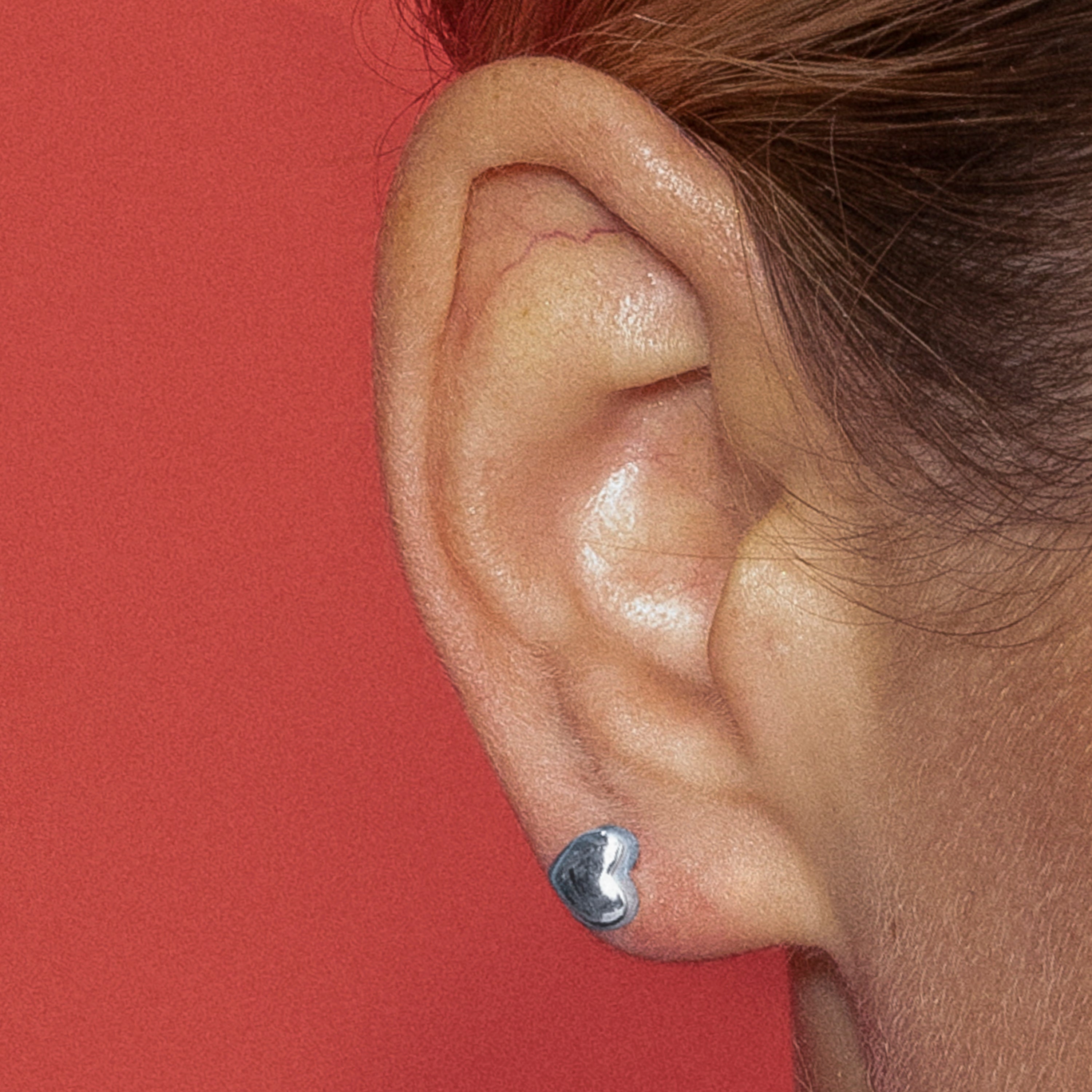 Earrings with - silver finish - Hazain