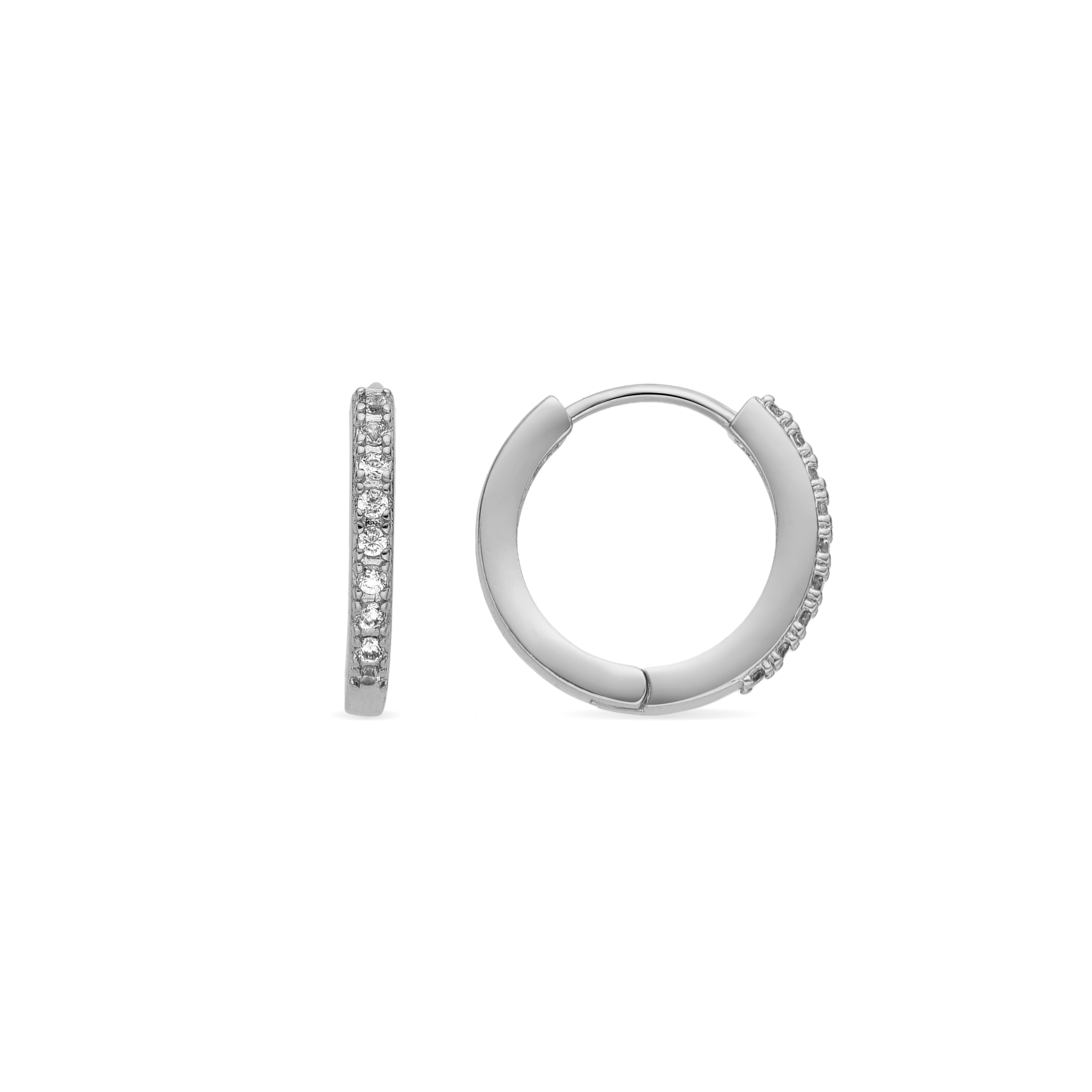 Ohrringe mit funkelndem Zirkonia, Silber-Finish - Kadin
