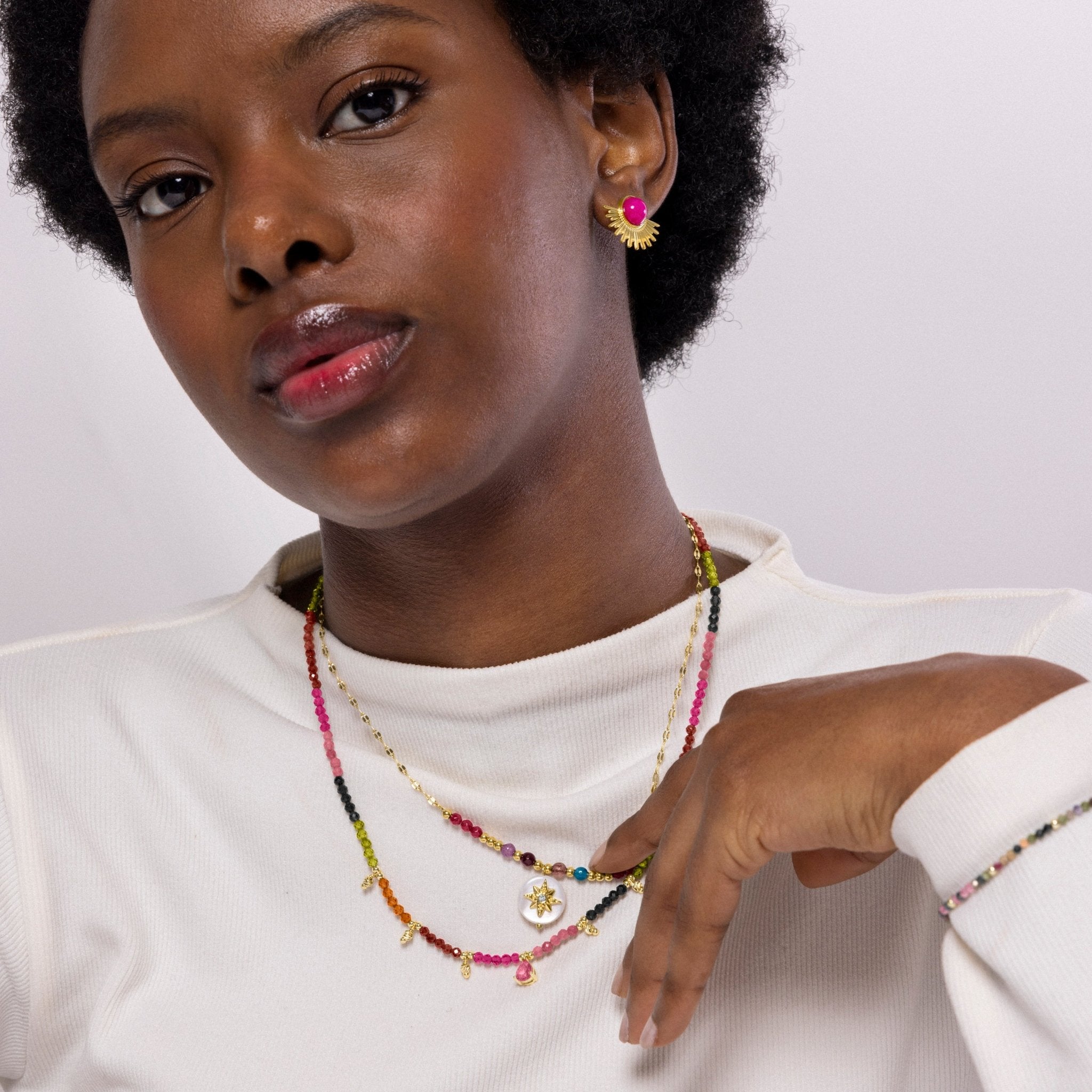 Collier fini en or jaune 18k
