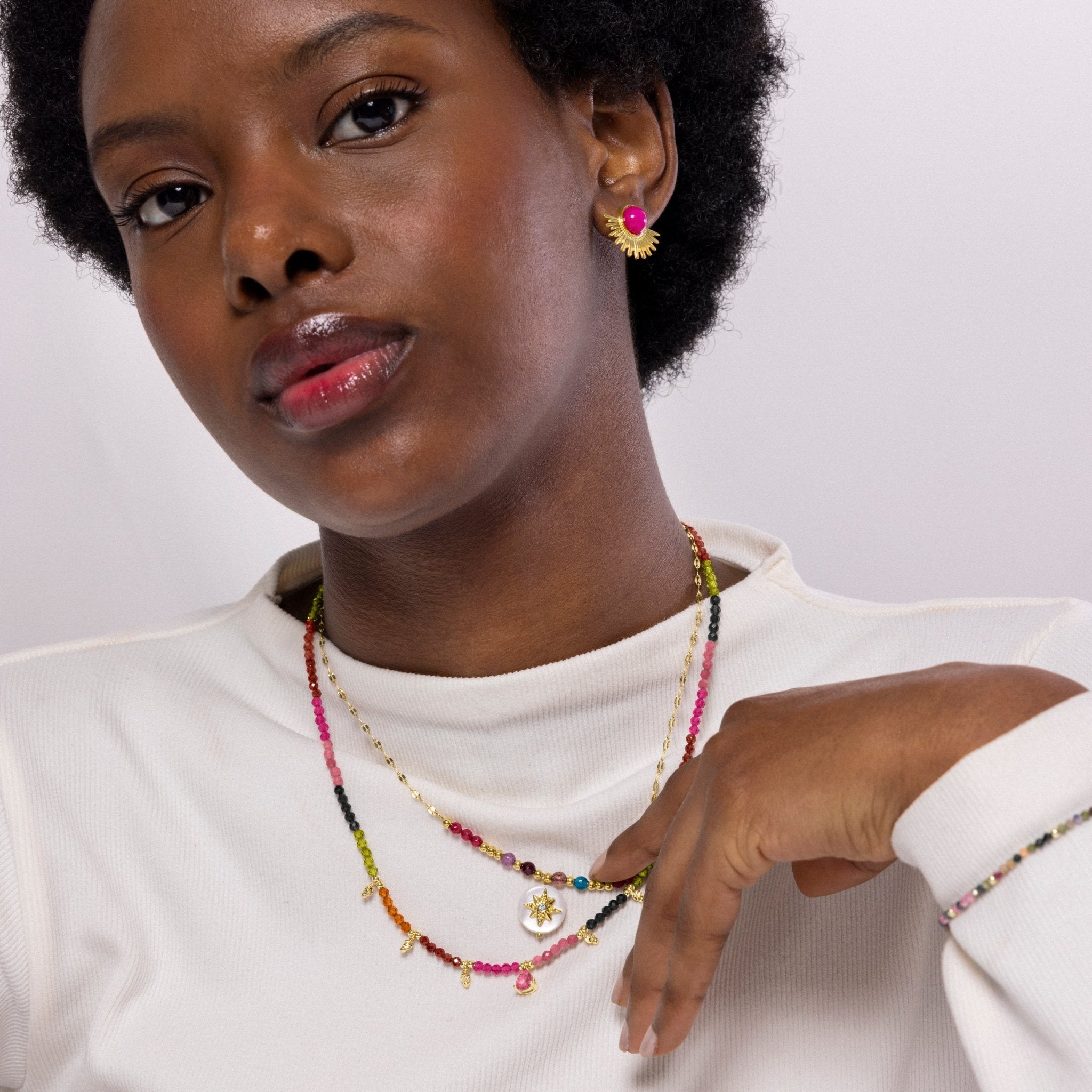 Collier fini en or jaune 18k