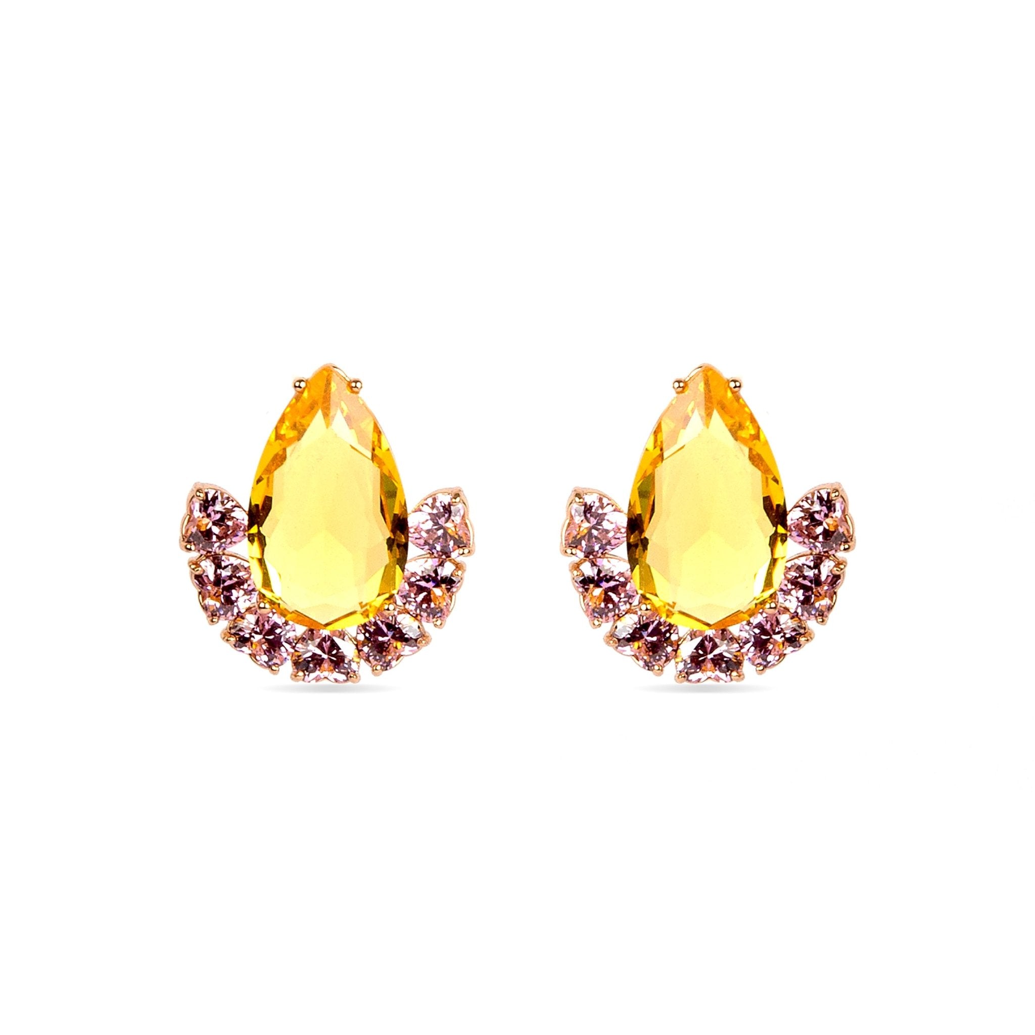Boucles d'oreilles finition plaqué or rose 18K