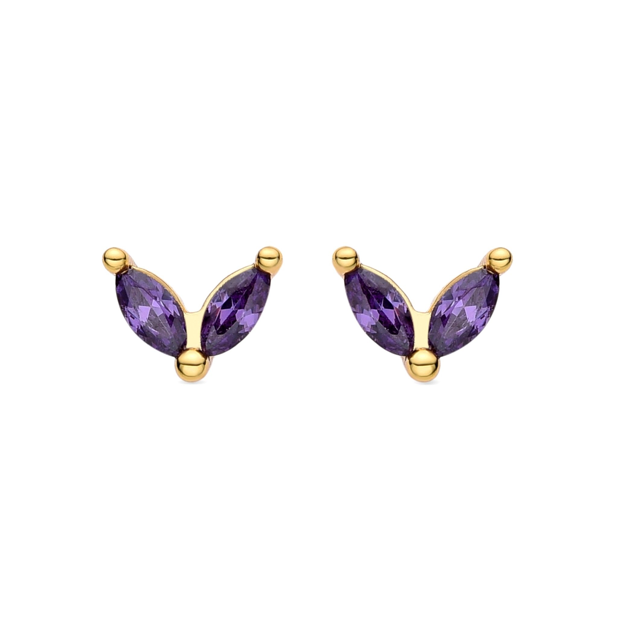 Earrings finished in 18 kt yellow gold