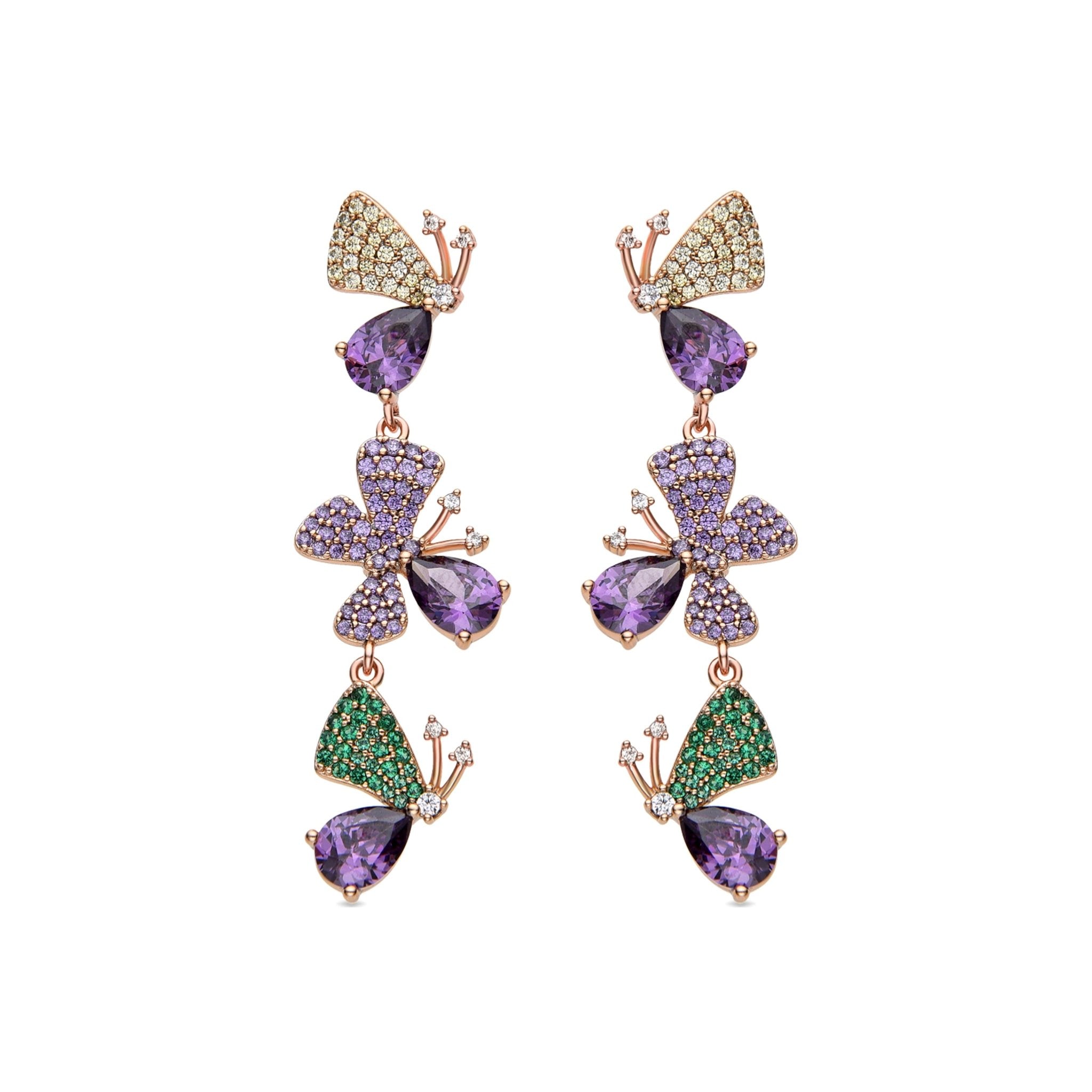 Pendientes acabado en oro rosa 18k