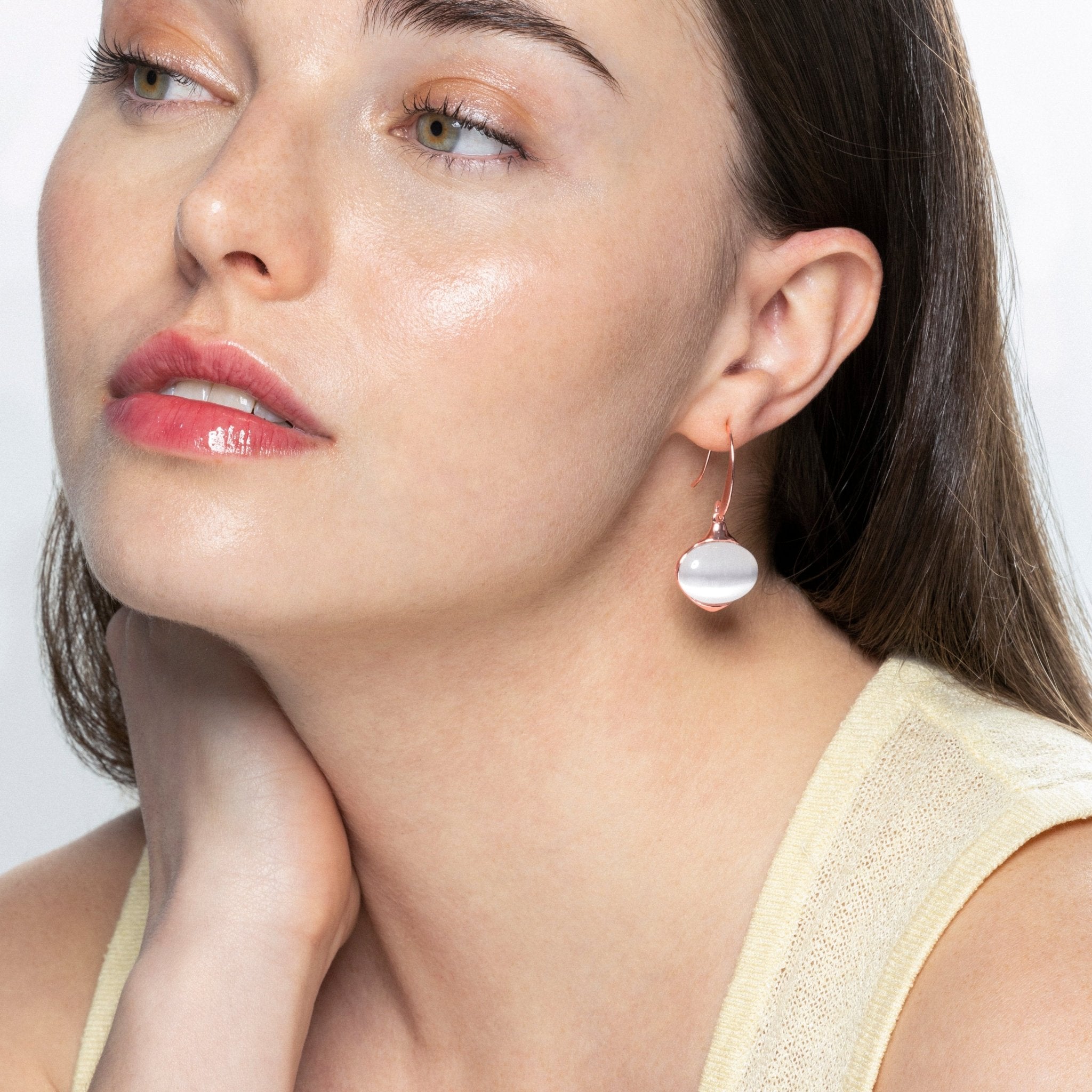 Pendientes acabado en Oro Rosa de 18 Kts - LUX BY LUX