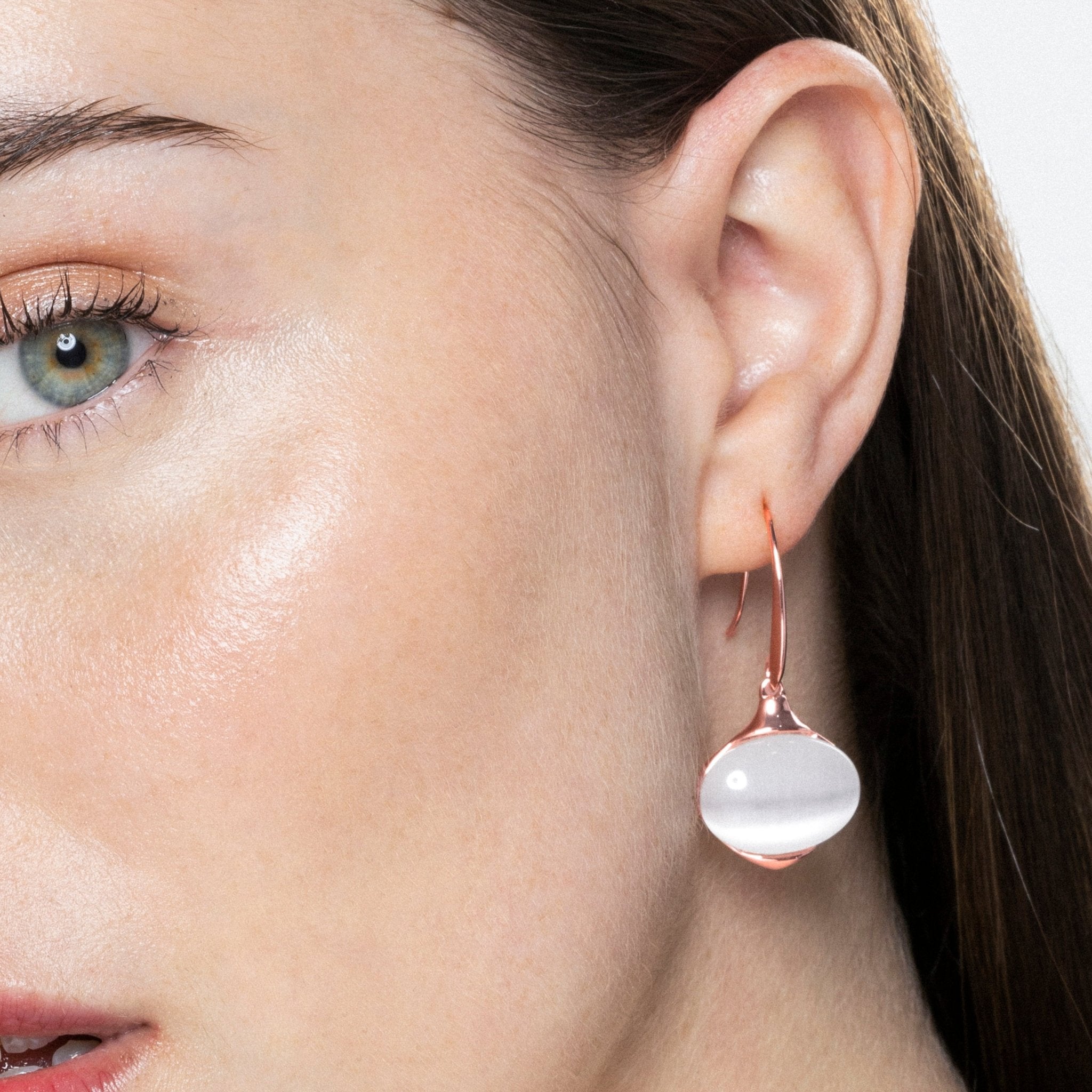 Pendientes acabado en Oro Rosa de 18 Kts - LUX BY LUX