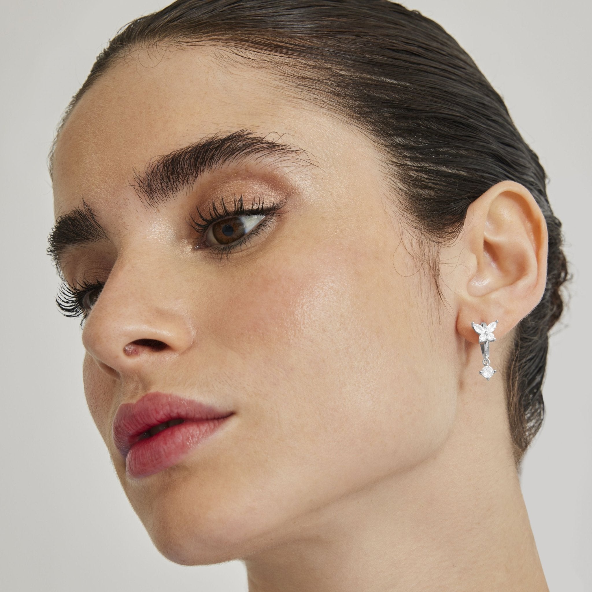 Pendientes acabado en rodio - LUX BY LUX