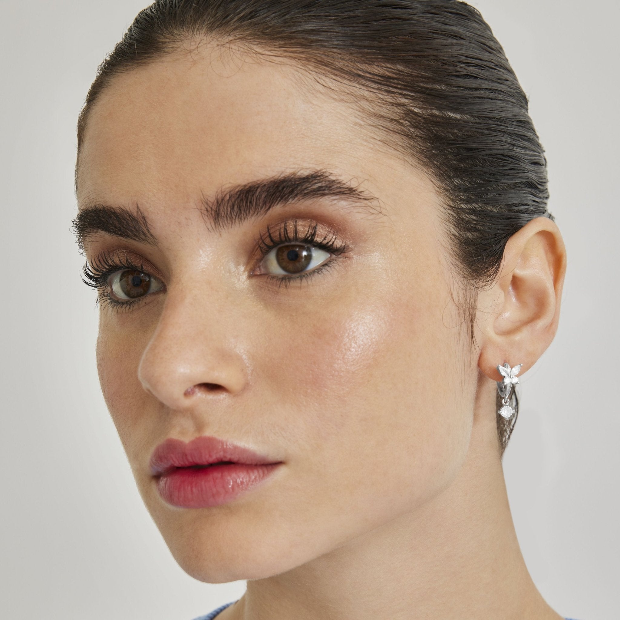 Pendientes acabado en rodio - LUX BY LUX