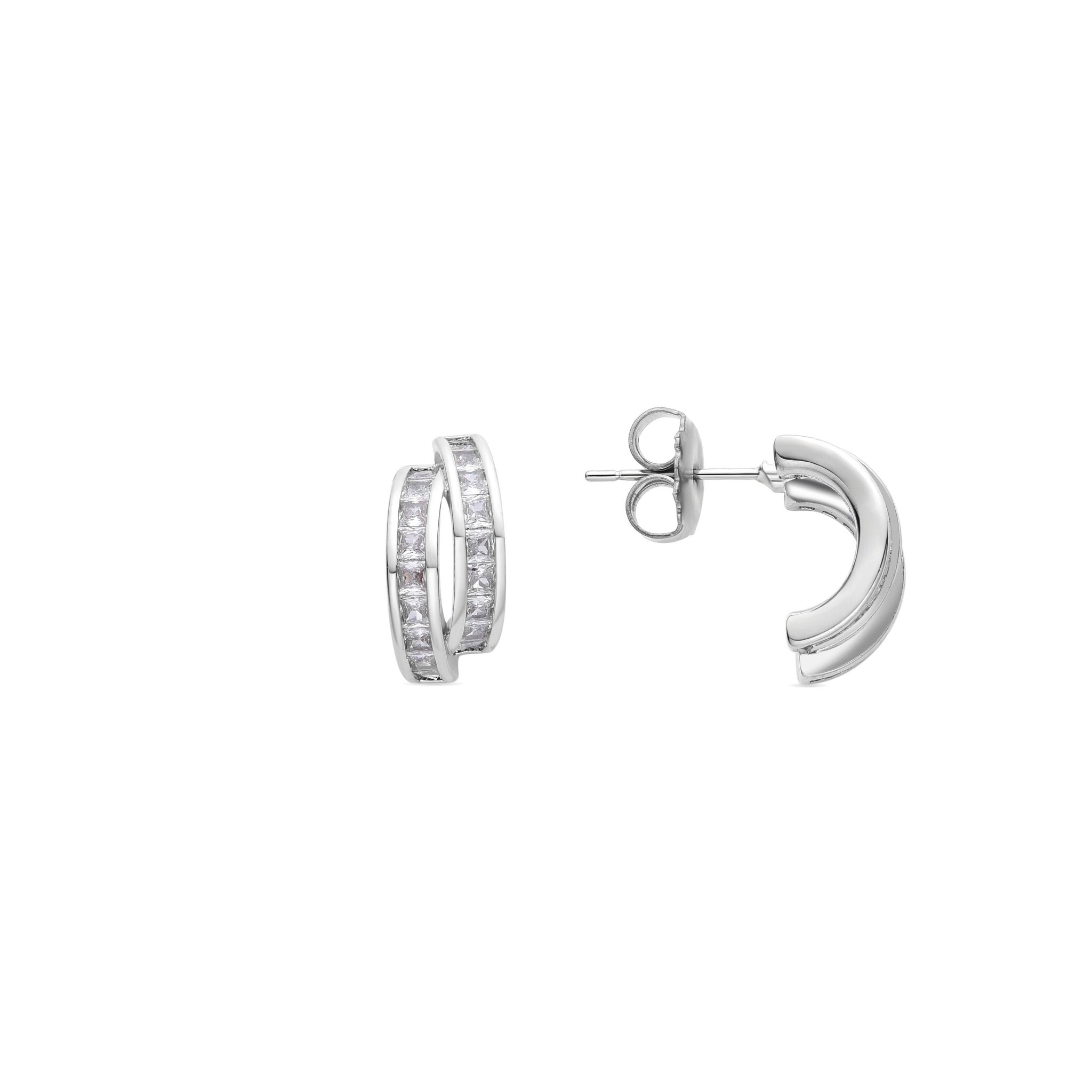 Rhodium finished earrings