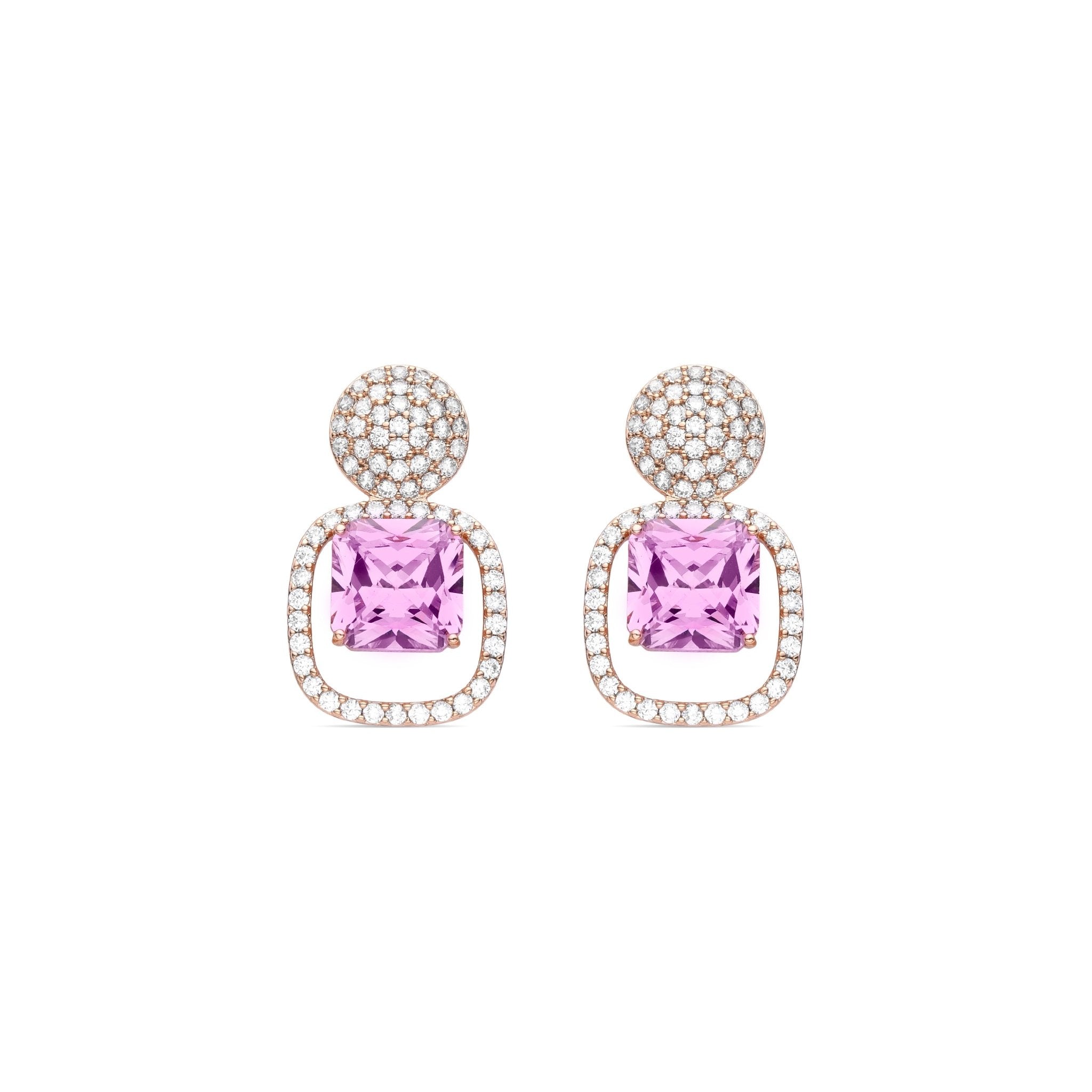 Pendientes acabado oro rosa 18k