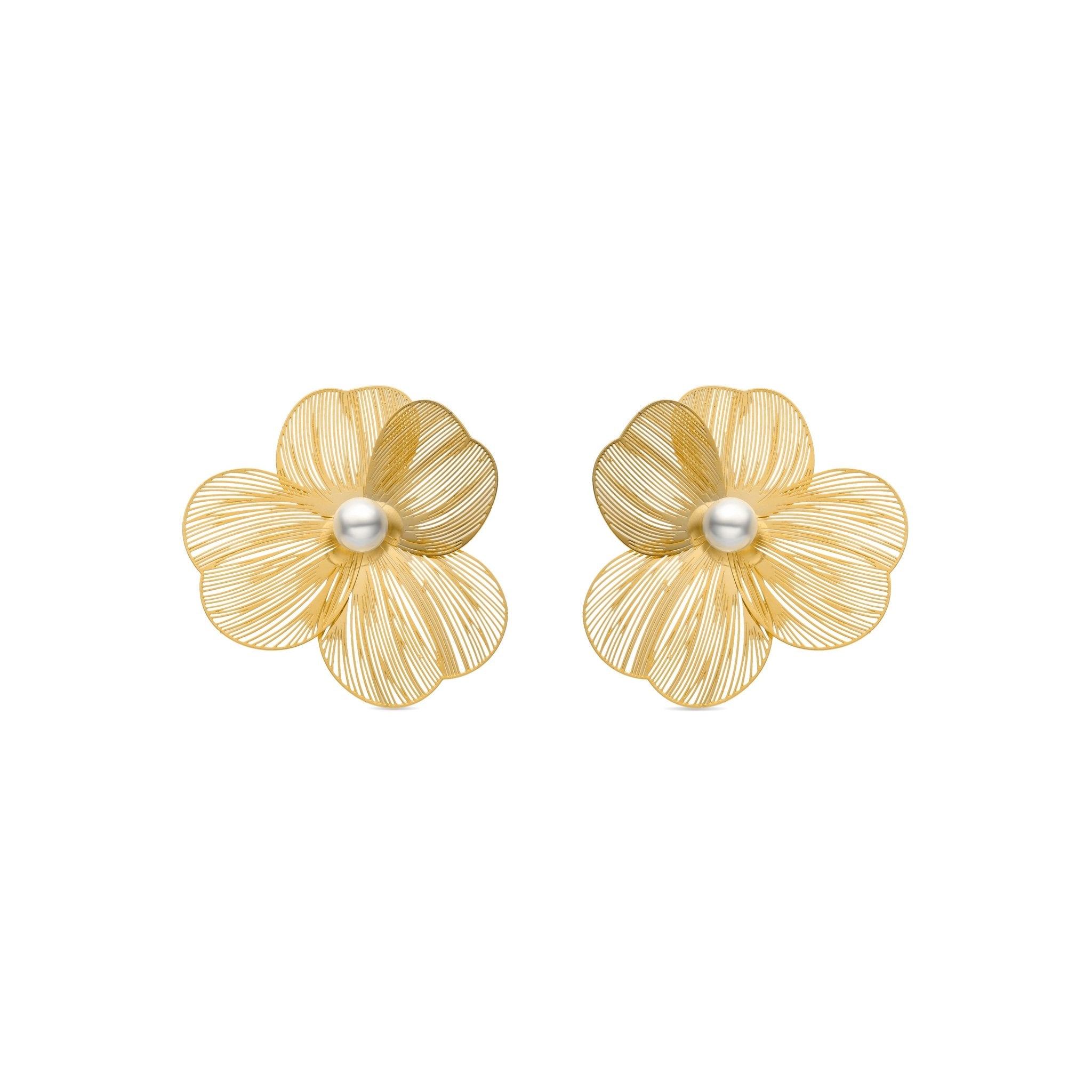 Earrings finished in 18k yellow gold