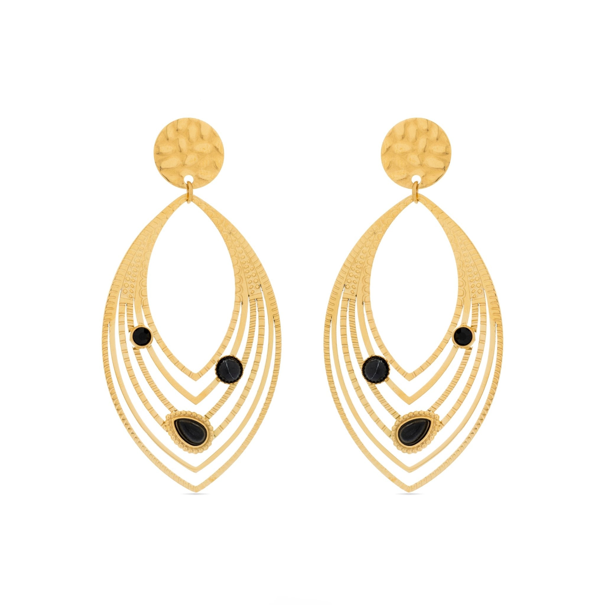 Pendientes acabados en oro amarillo 18k
