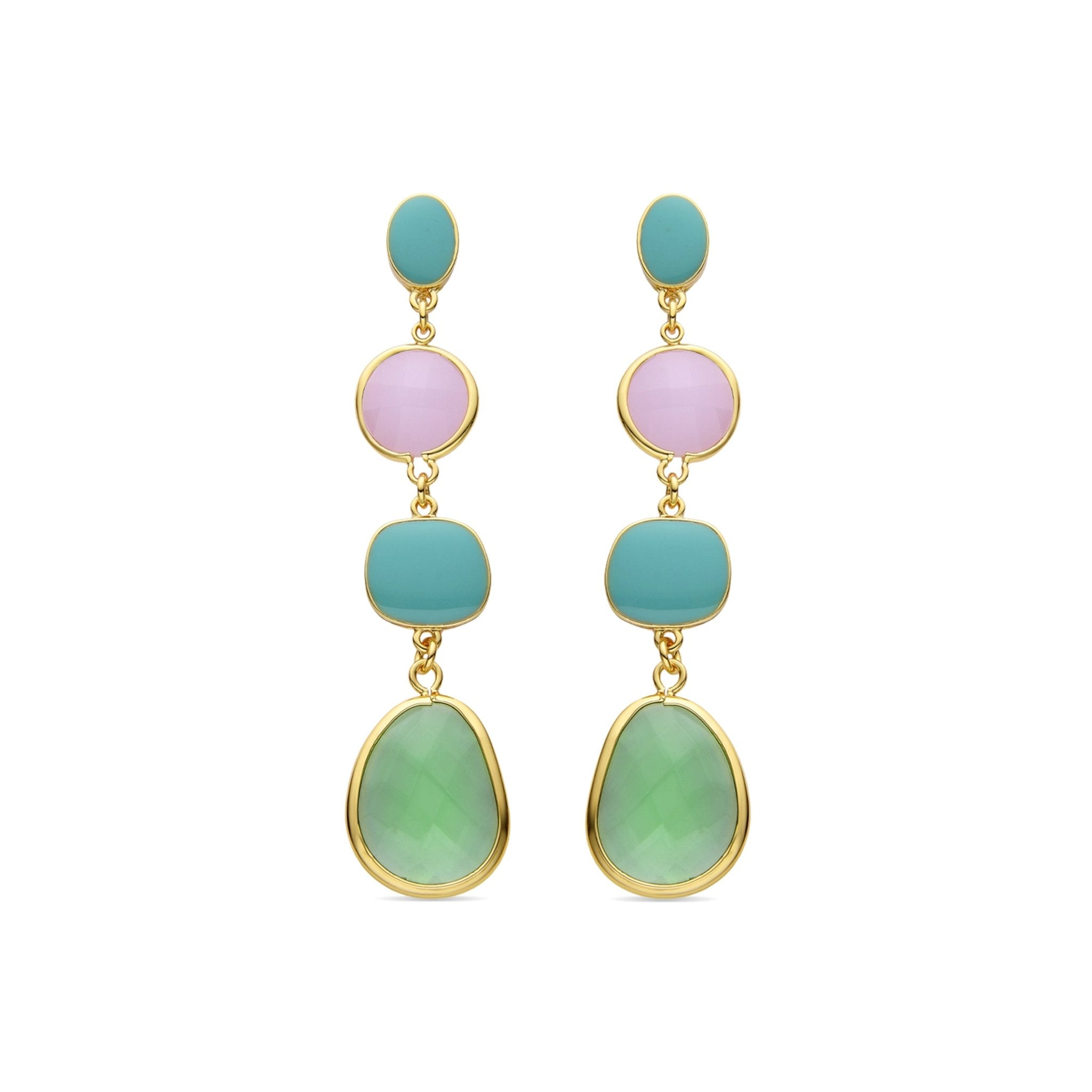 Earrings finished in 18k yellow gold