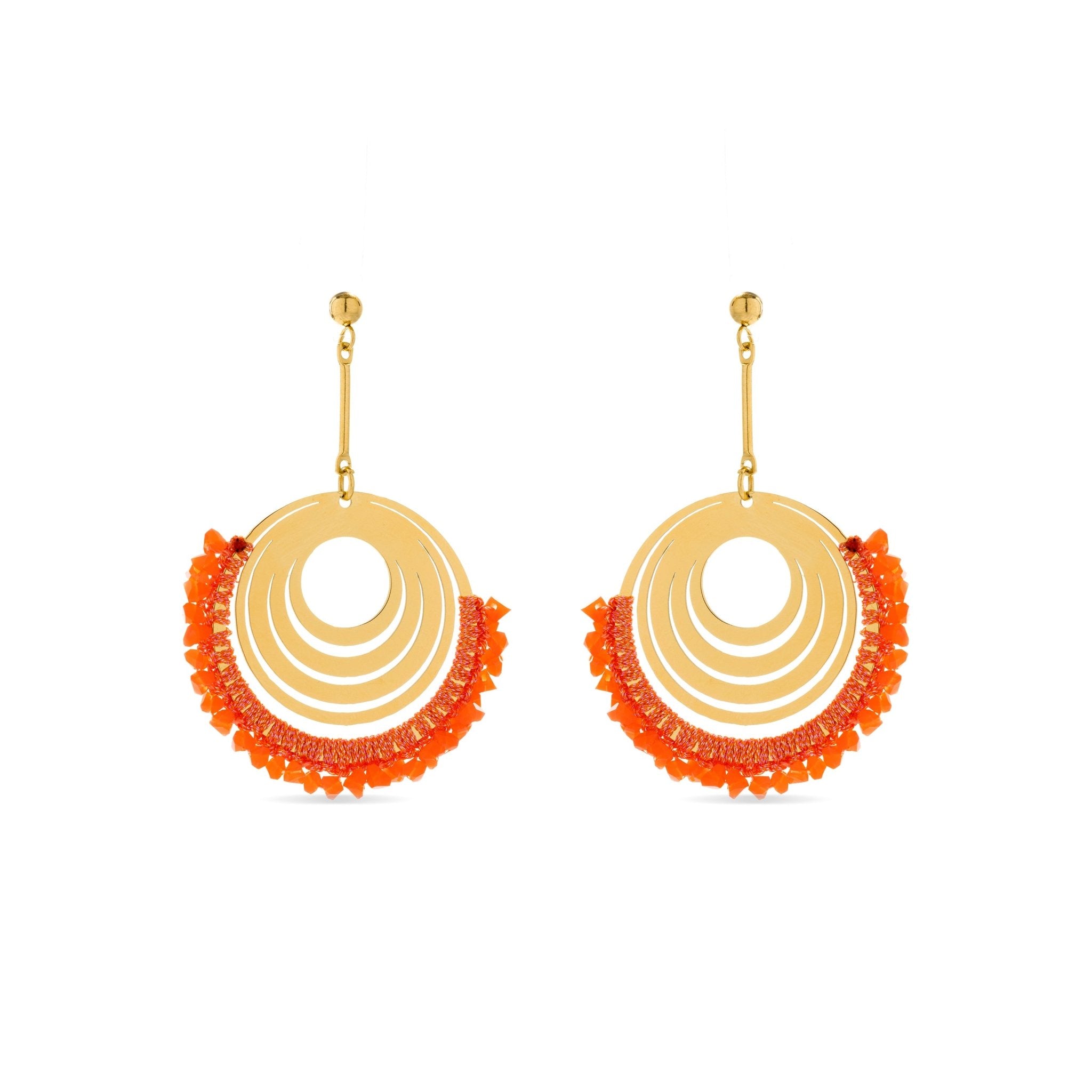 Pendientes acabados en oro amarillo 18k