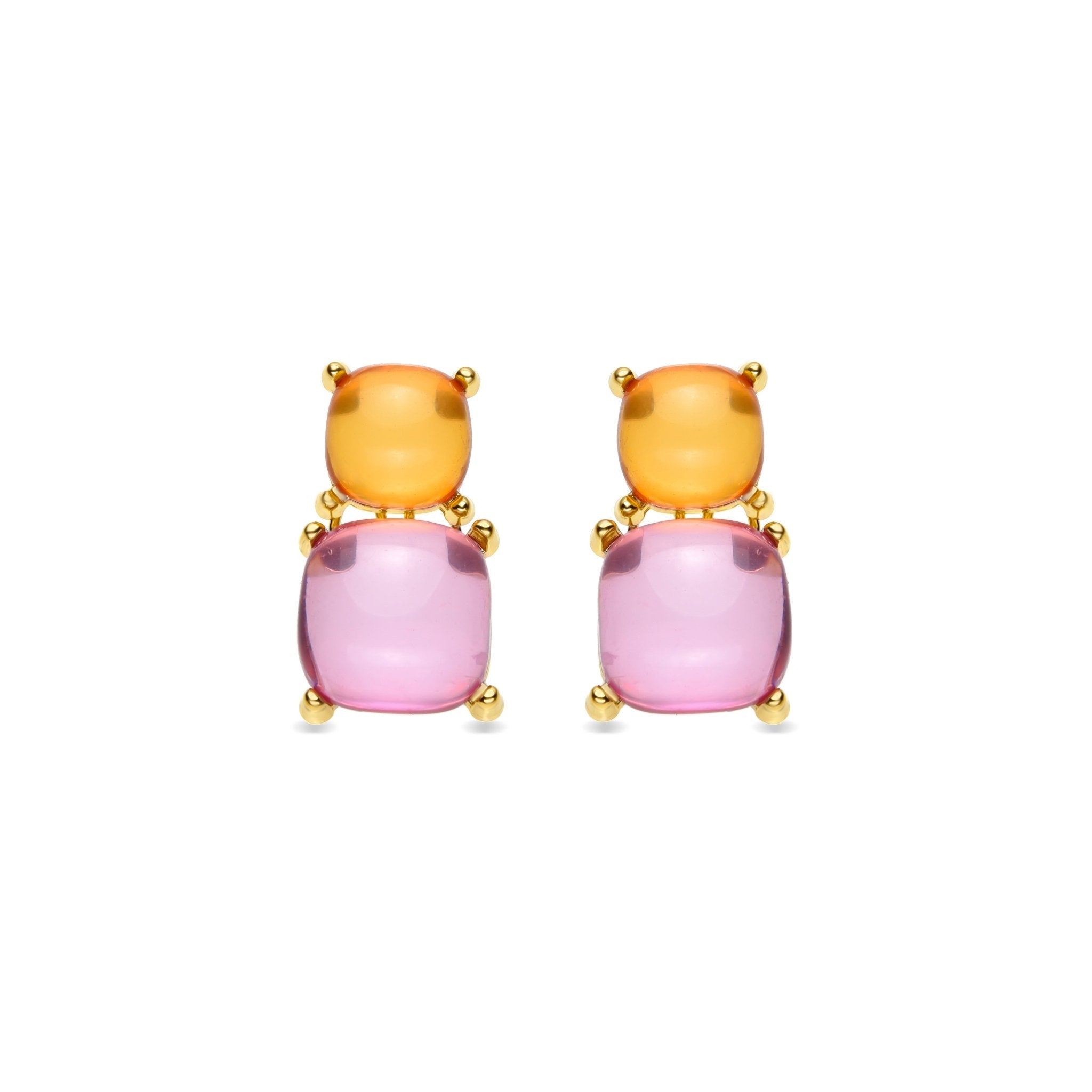 Earrings finished in 18k yellow gold