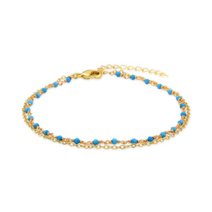 18K yellow gold finish anklet