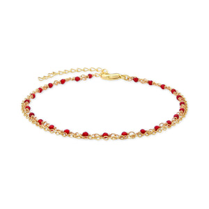 18K yellow gold finish anklet