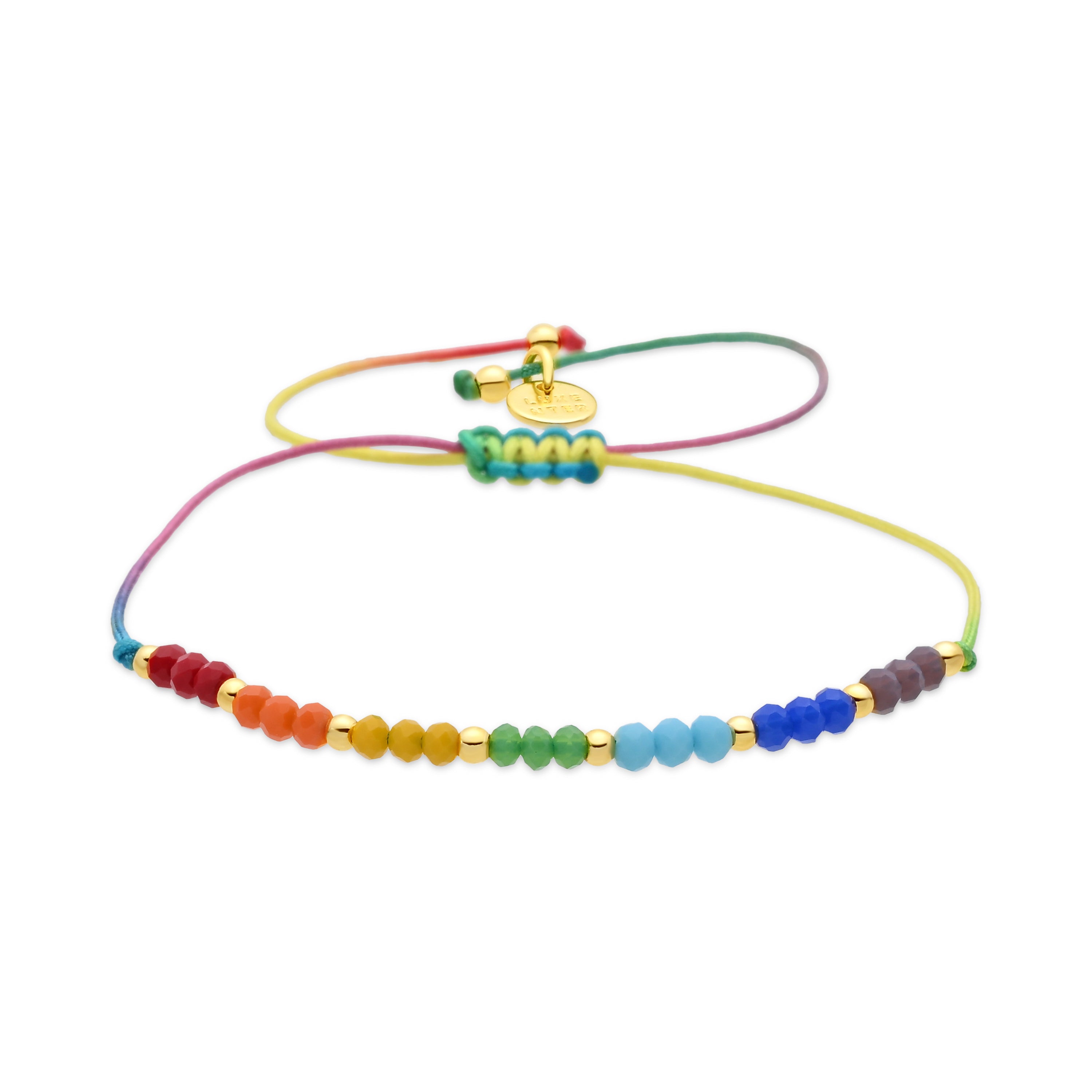 Tobillera de Aleación de Metal y Cristal Multicolor acabado en oro amarillo de 18k - Ophus
