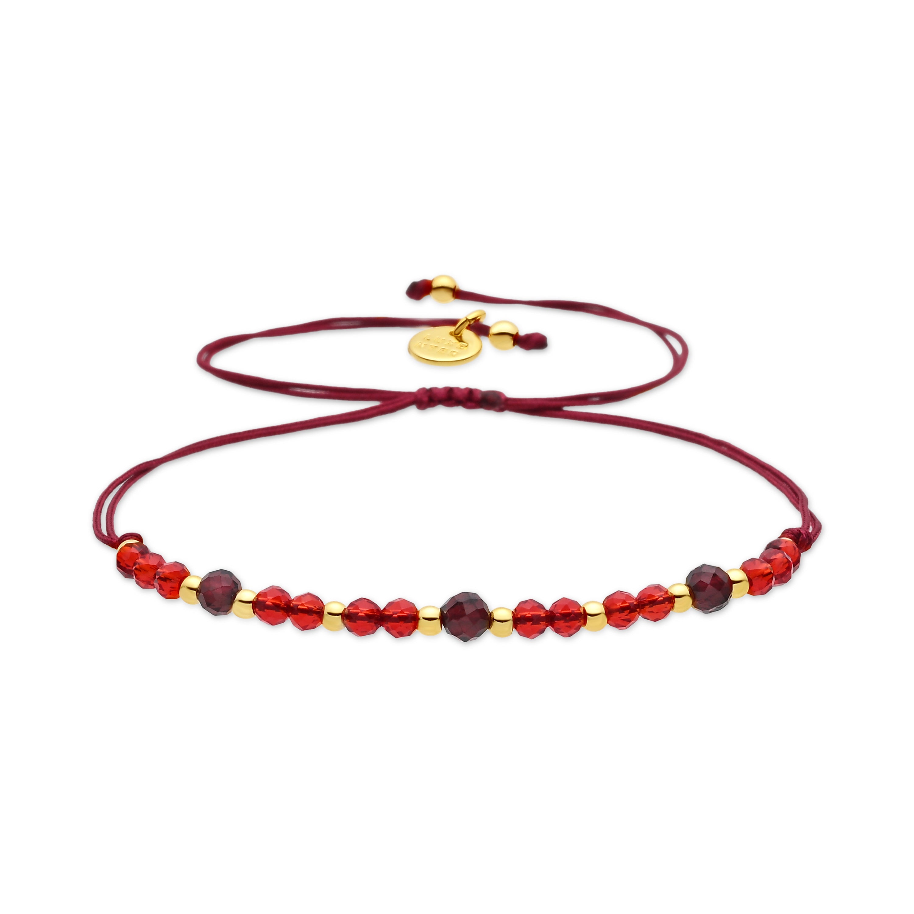Tobillera de Aleación de Metal y Cristal Rojo acabado en oro amarillo de 18k - Itnej