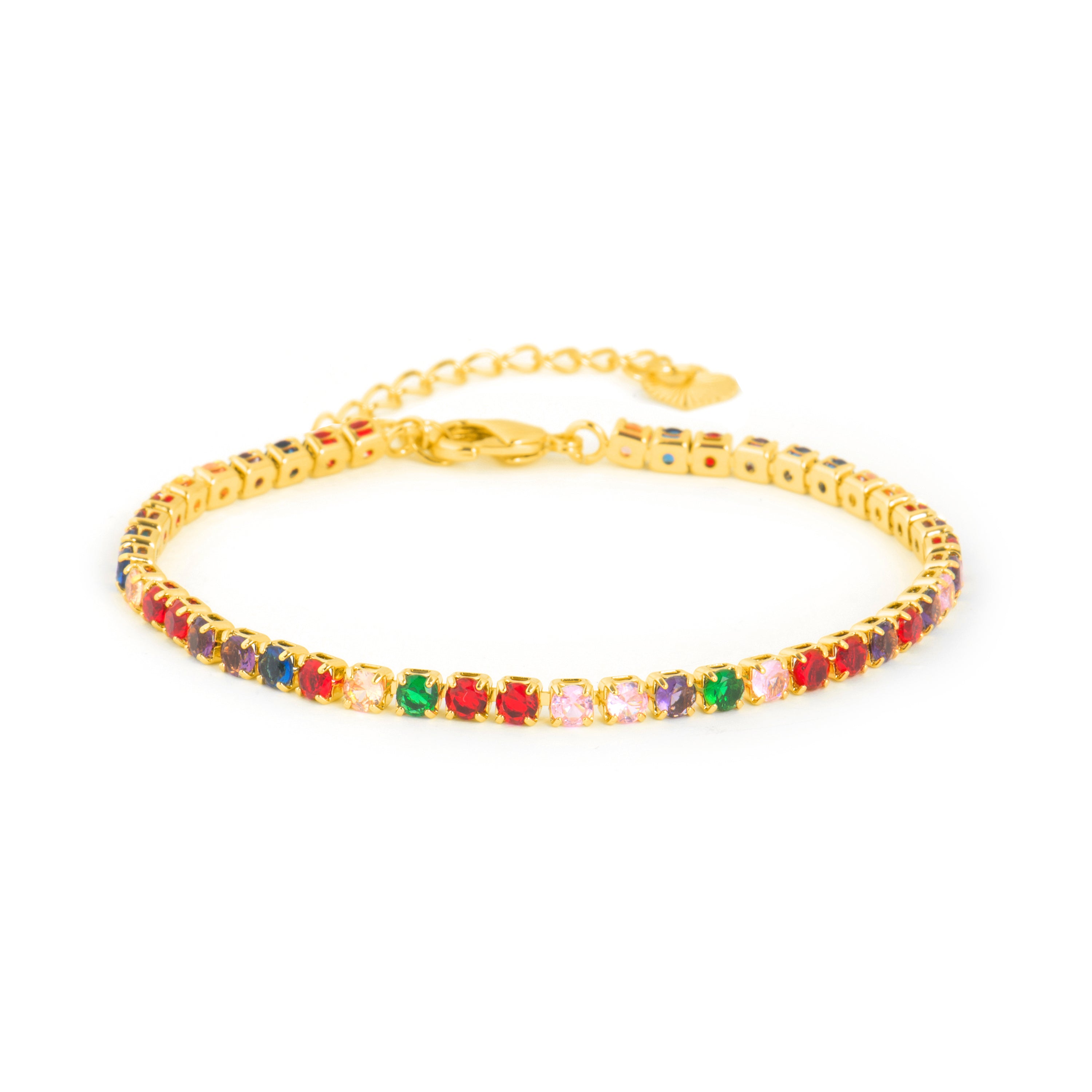 Pulsera de Circonita Multicolor acabado en oro amarillo de 18k - Asio