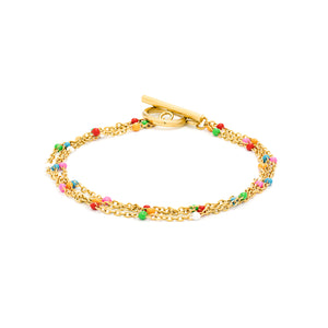 Pulsera Yao acabada en oro amarillo 18k