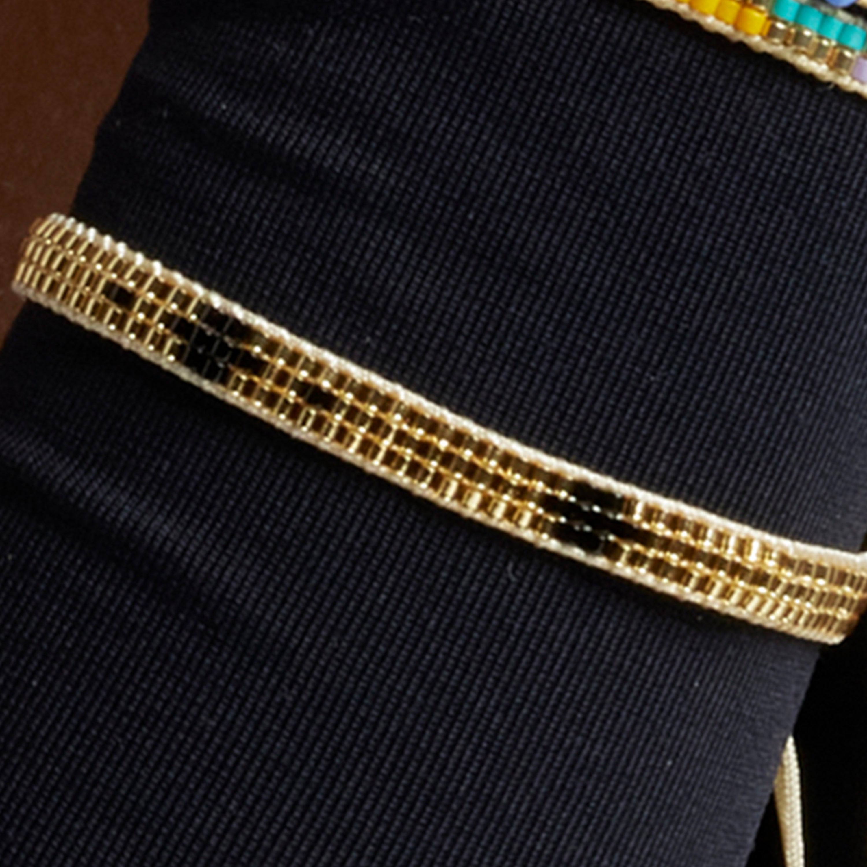 Bracelet avec Cristal Noir finition or 18k - Sagruk