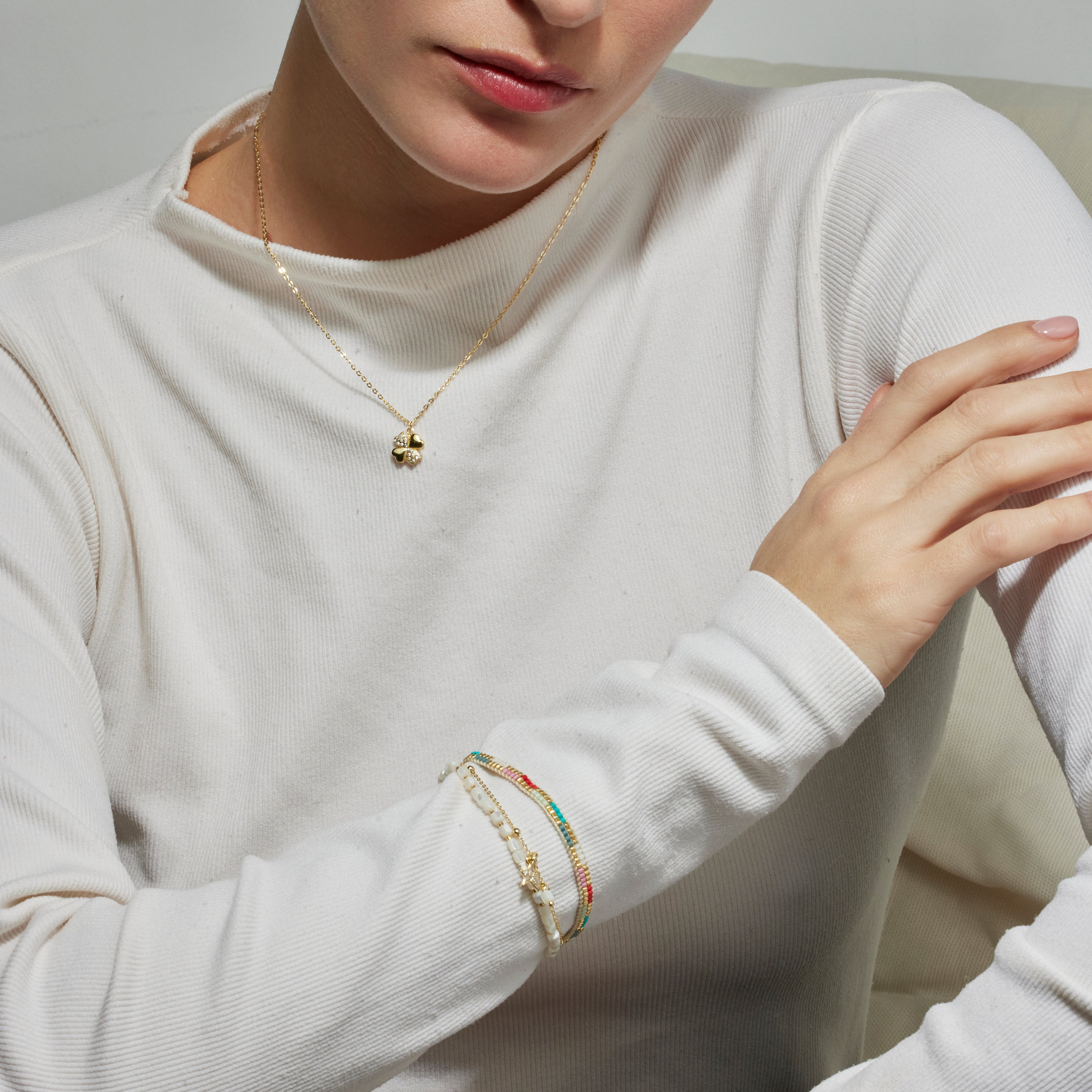Pulsera con Cristal Multicolor acabado oro 18k - Anlako