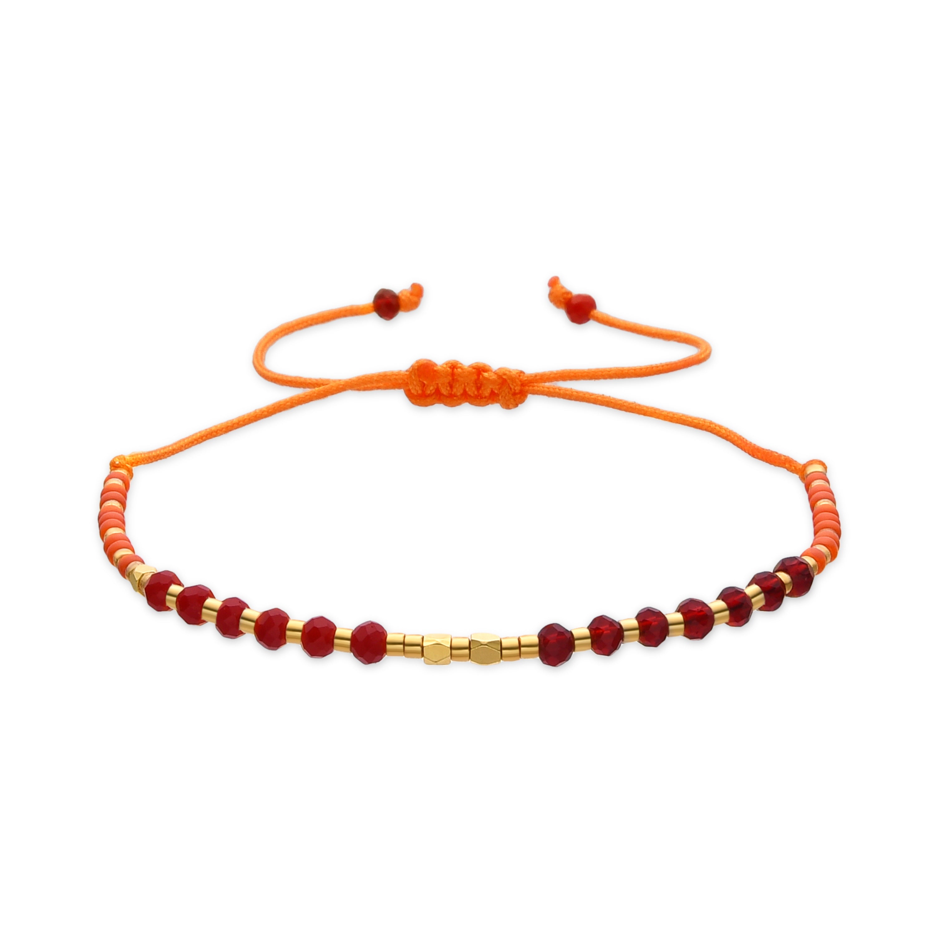 Pulsera con Cristal Naranja acabado oro 18k - Anlako