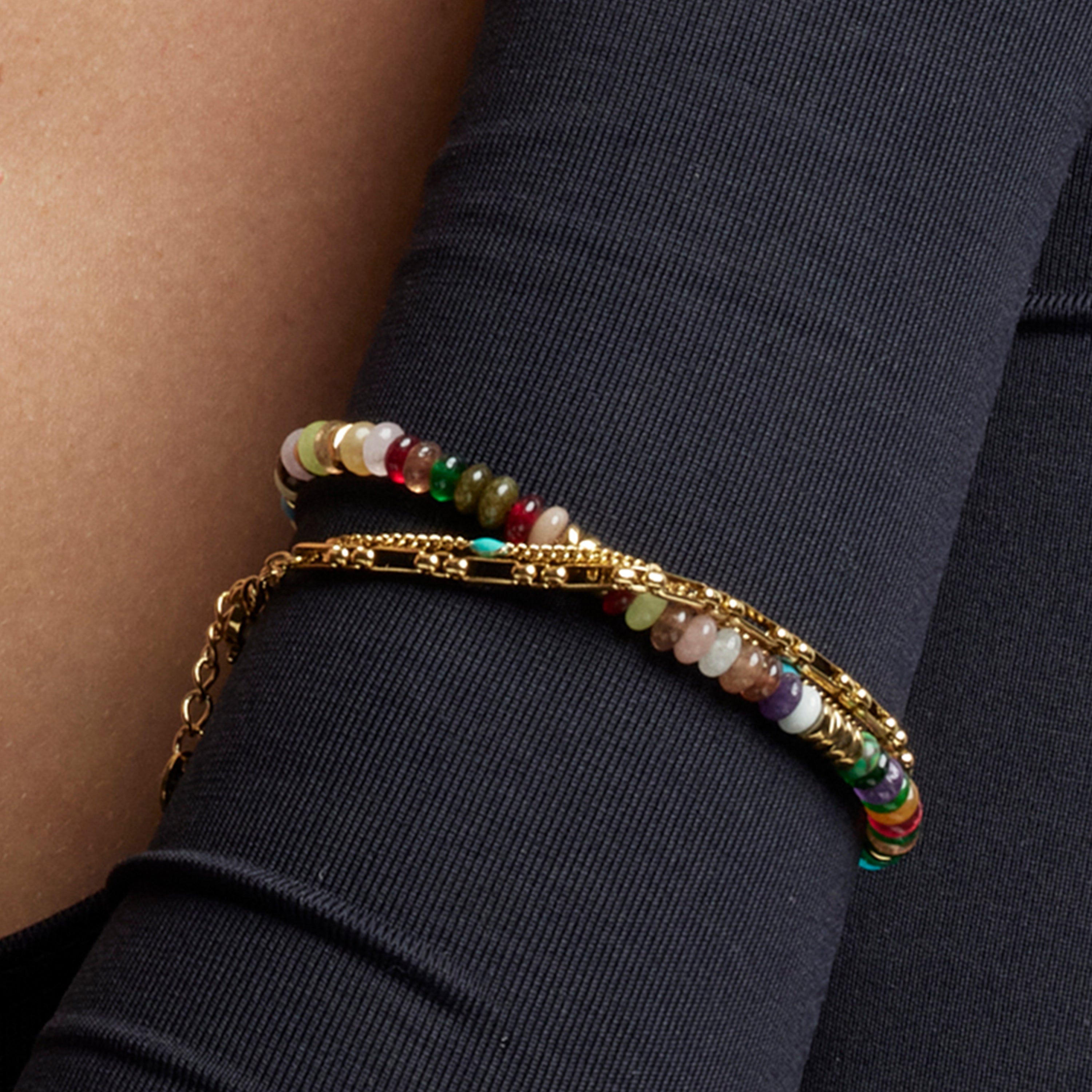 Bracelet avec cristal multicolore finition or 18k - Issne