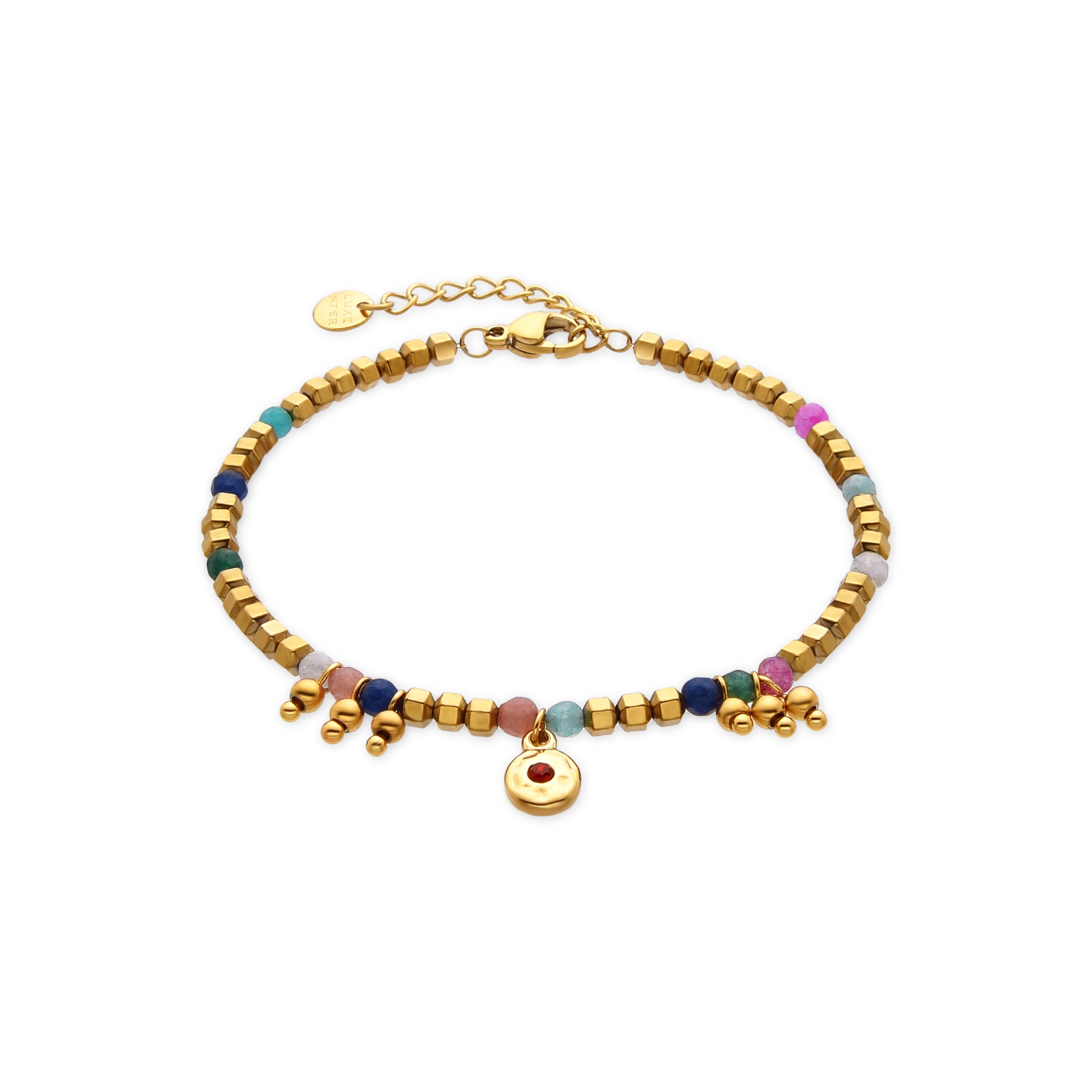 Bracelet avec Cristal Multicolore finition or 18k - Damya