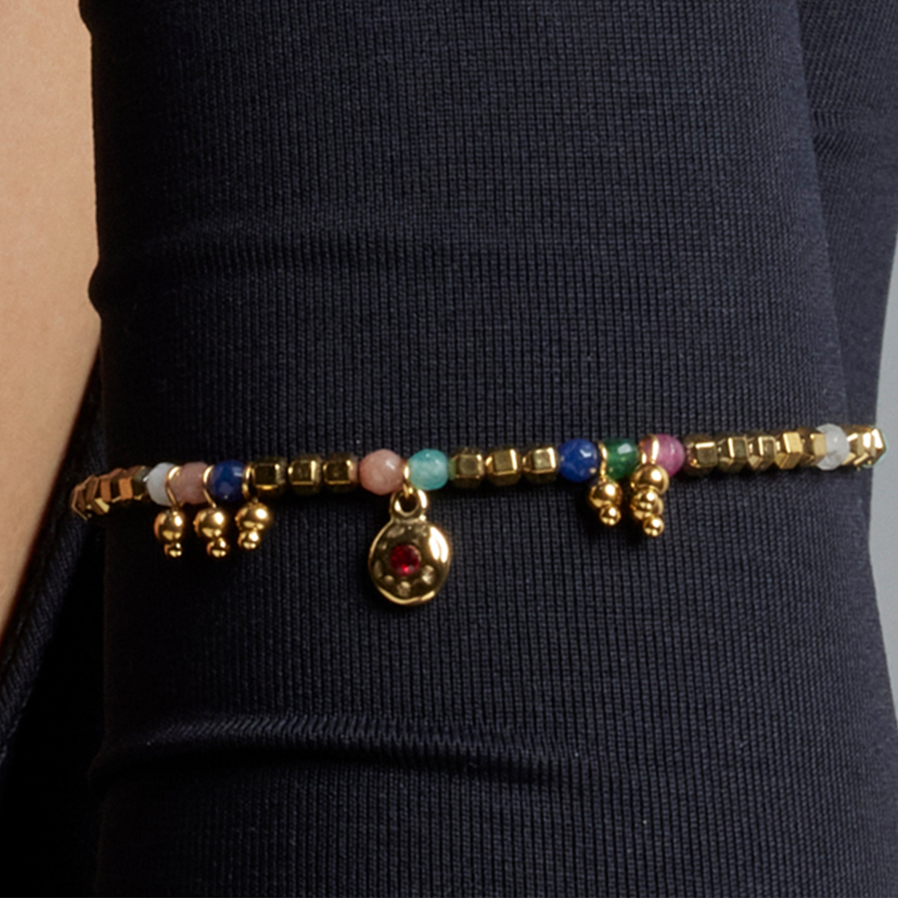 Bracelet avec Cristal Multicolore finition or 18k - Damya
