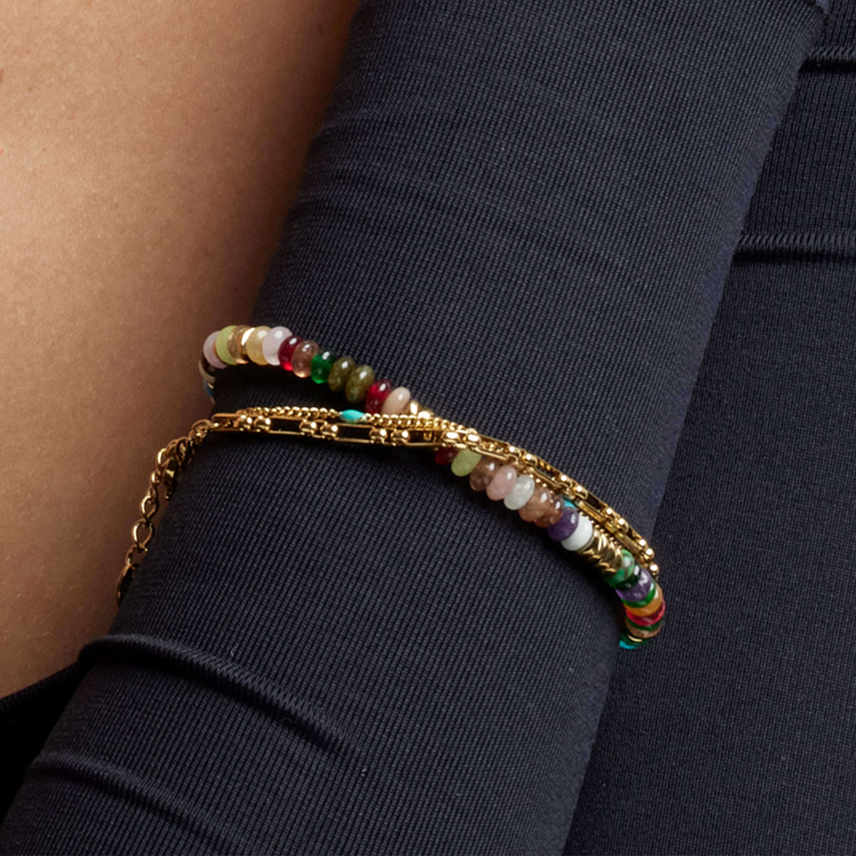 Bracelet avec laque multicolore finition or 18k - Cautar