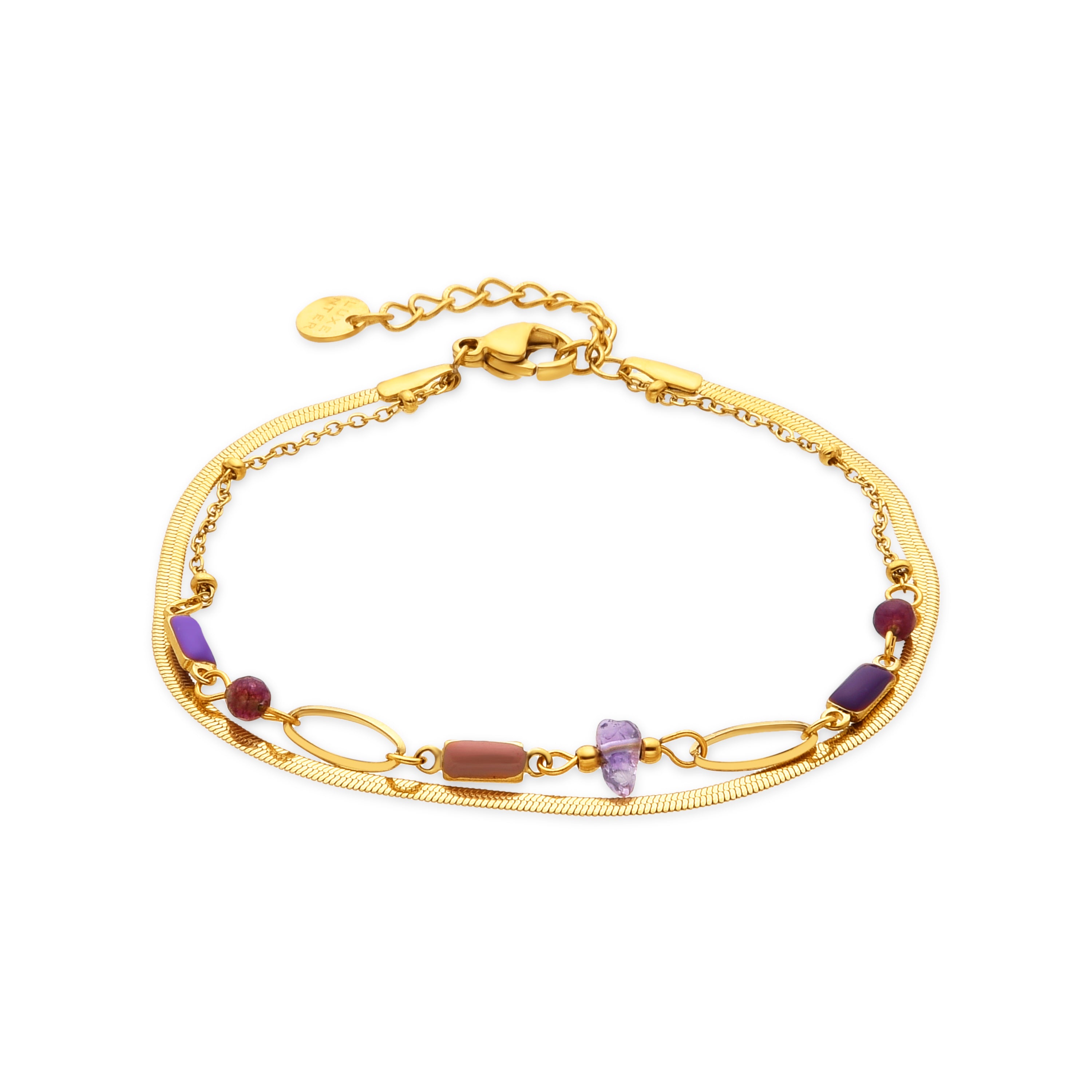 Bracelet avec laque multicolore finition or 18k - Rysai