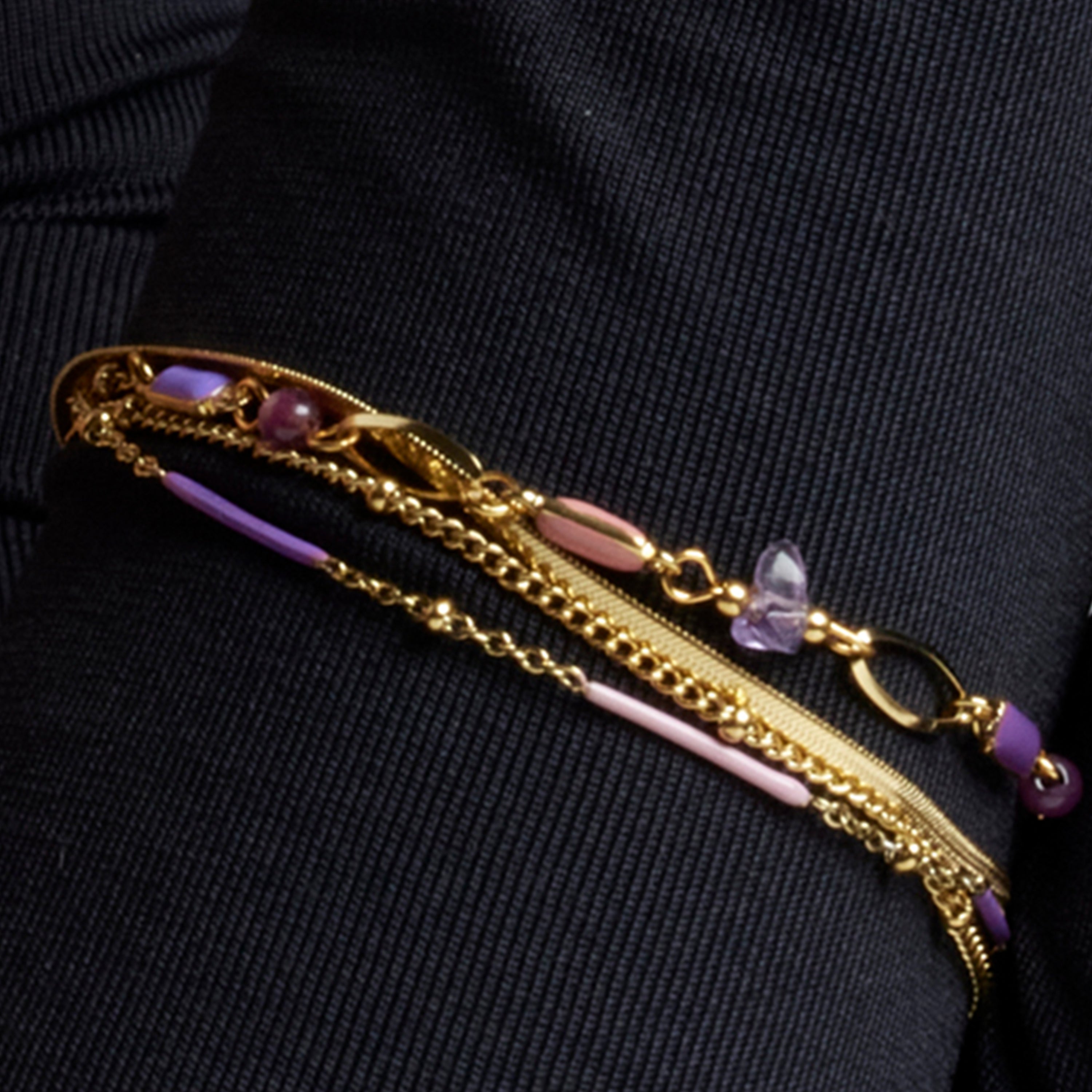 Bracelet avec laque multicolore finition or 18k - Rysai