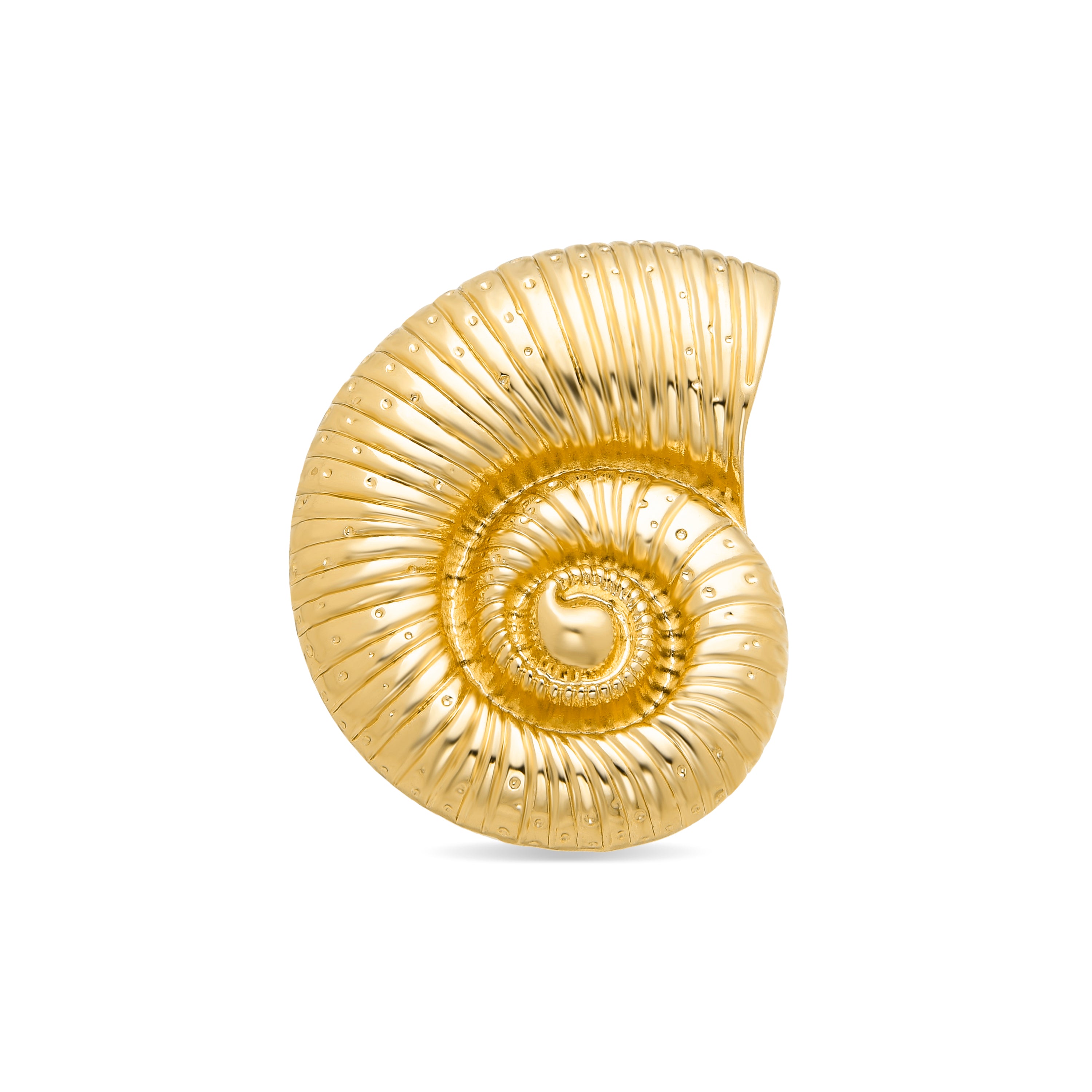 Broche acabado en oro amarillo de 18k - Caracola