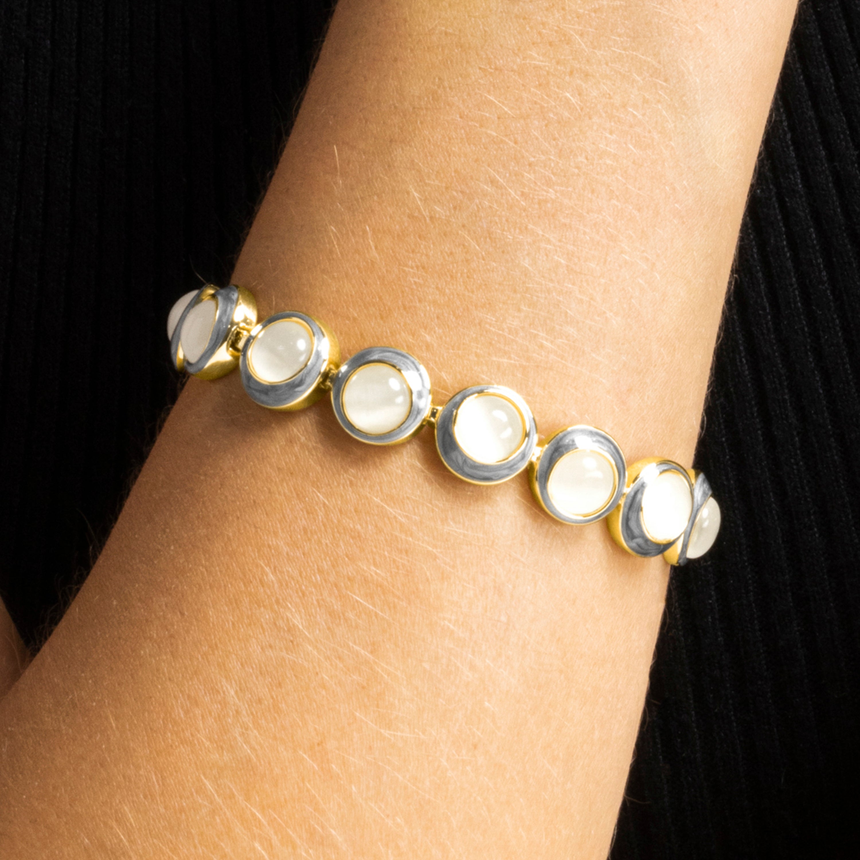 Bracelet avec Oeil de Chat finition or 18k - Nawil