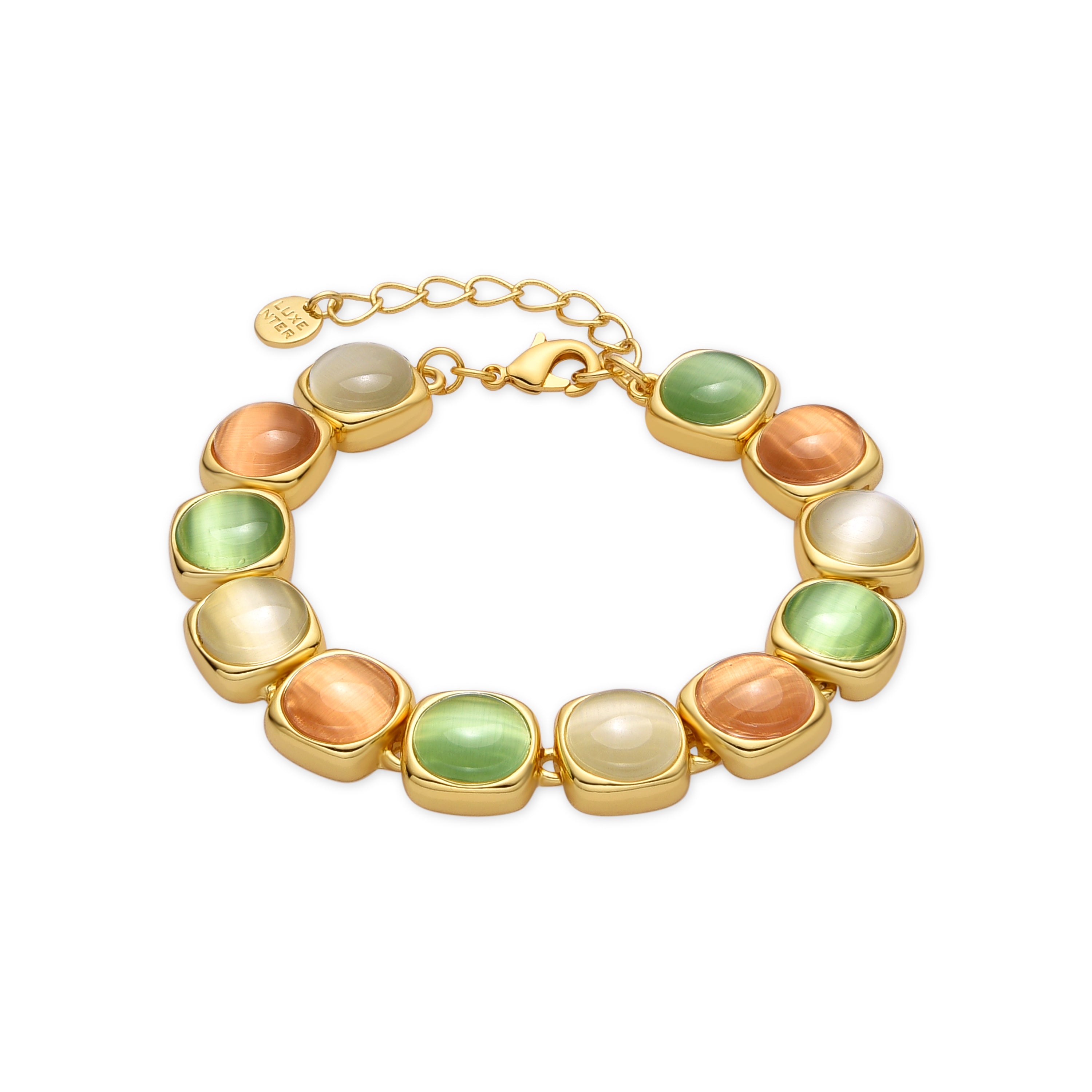 Bracelet avec Œil de Chat Multicolore finition or 18k - Shureo