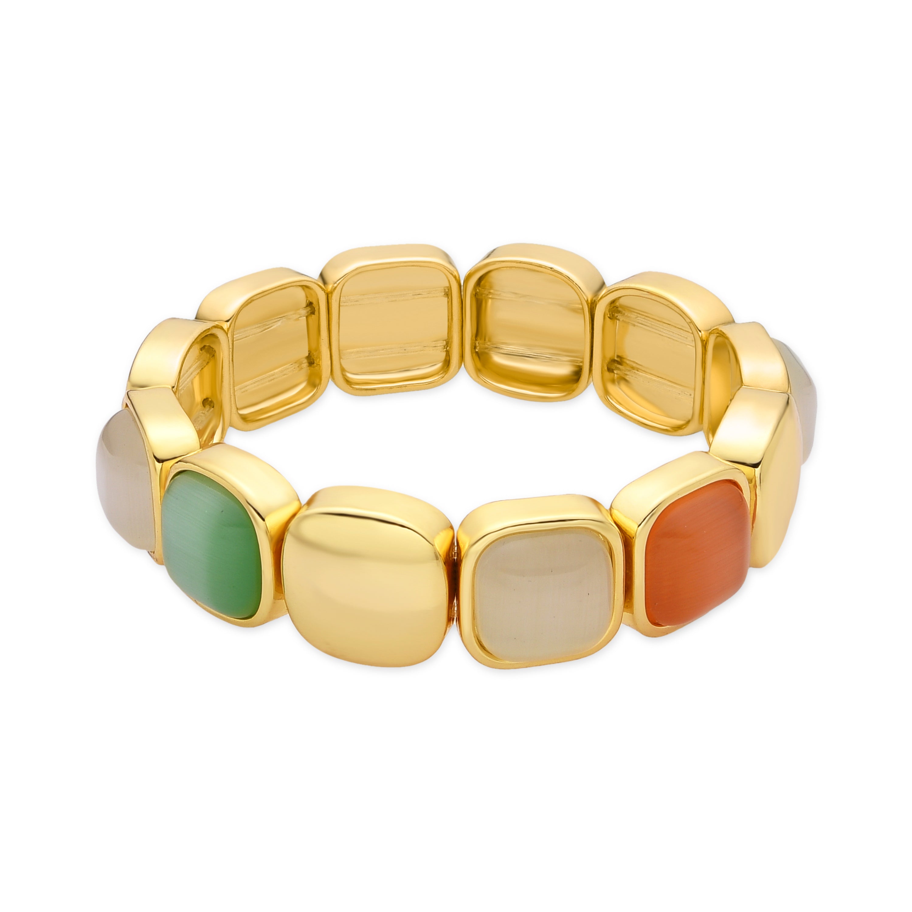 Bracelet avec Œil de Chat Multicolore finition or 18k - Jajim