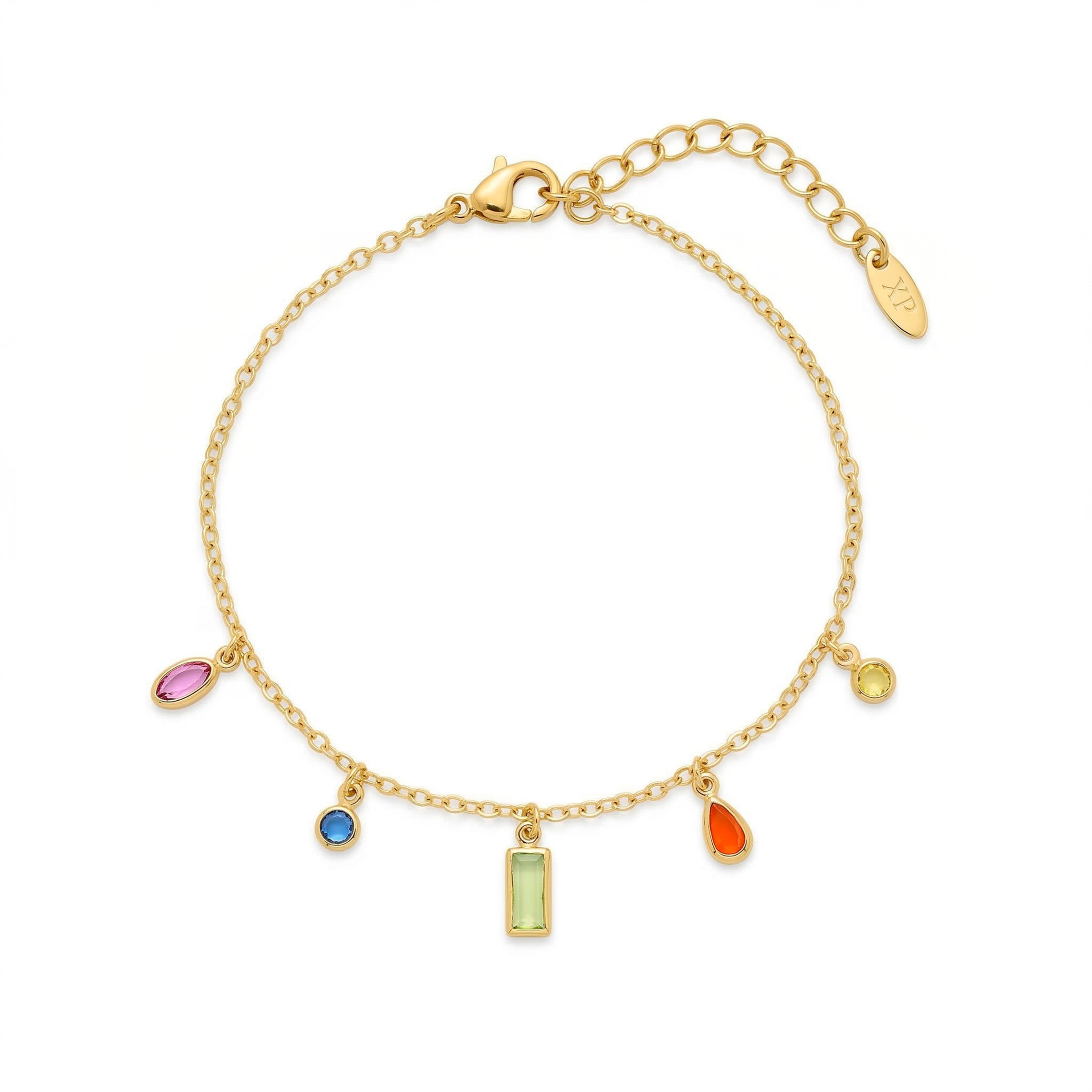 Pulsera de Circonita Multicolor acabado en oro amarillo de 18k - Ayisha