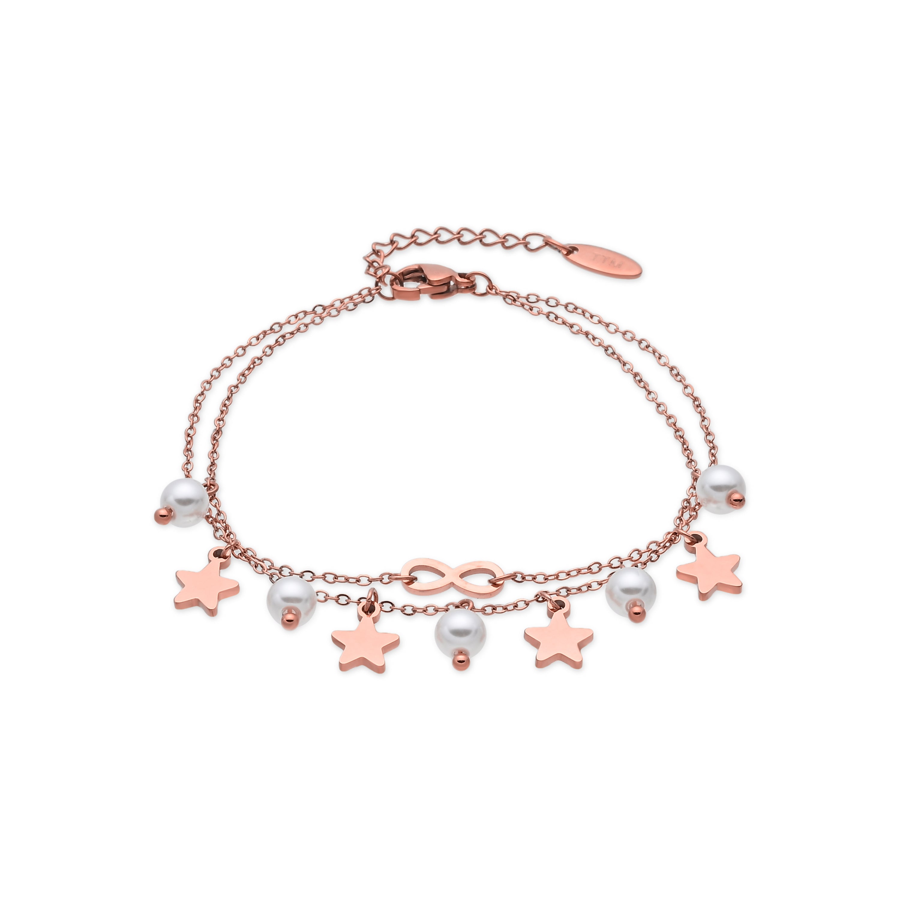 Pulsera de Aleación de Metal y Perla Blanca acabado en oro amarillo de 18k - Eltol