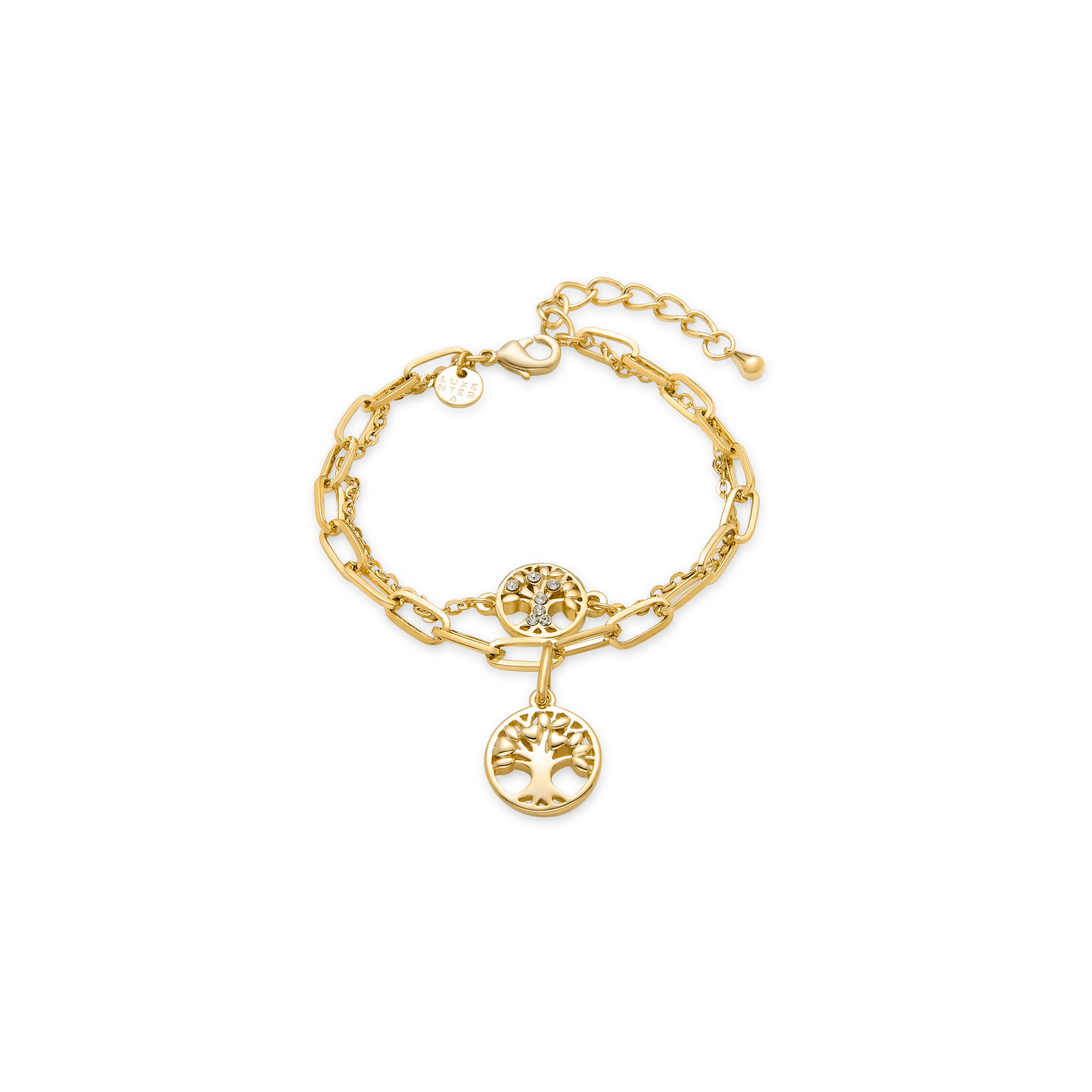 Pulsera de Circonita Brillante acabada en oro amarillo de 18K - Arbol Vida