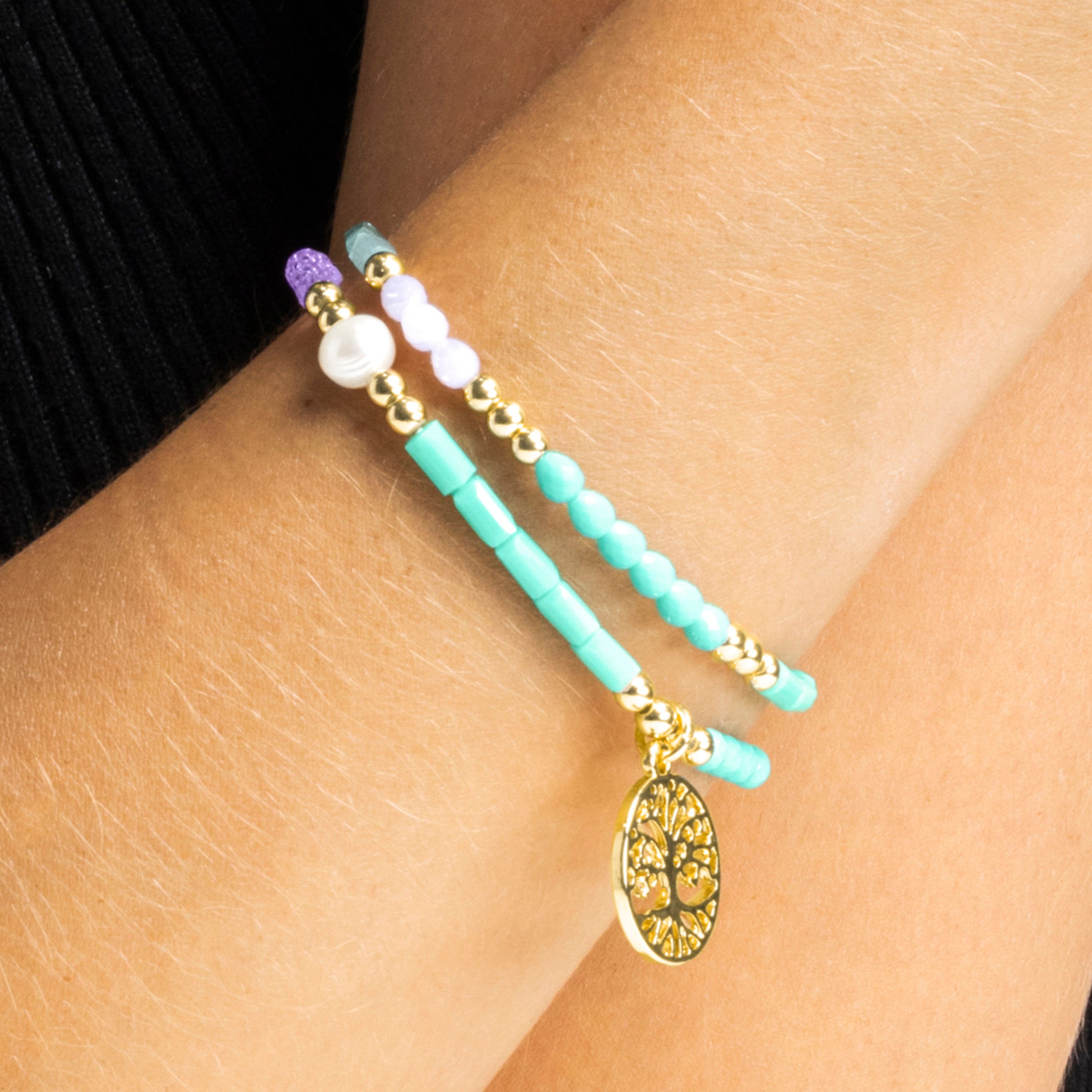 Bracelet avec cristal bleu finition or 18k - Zorsi