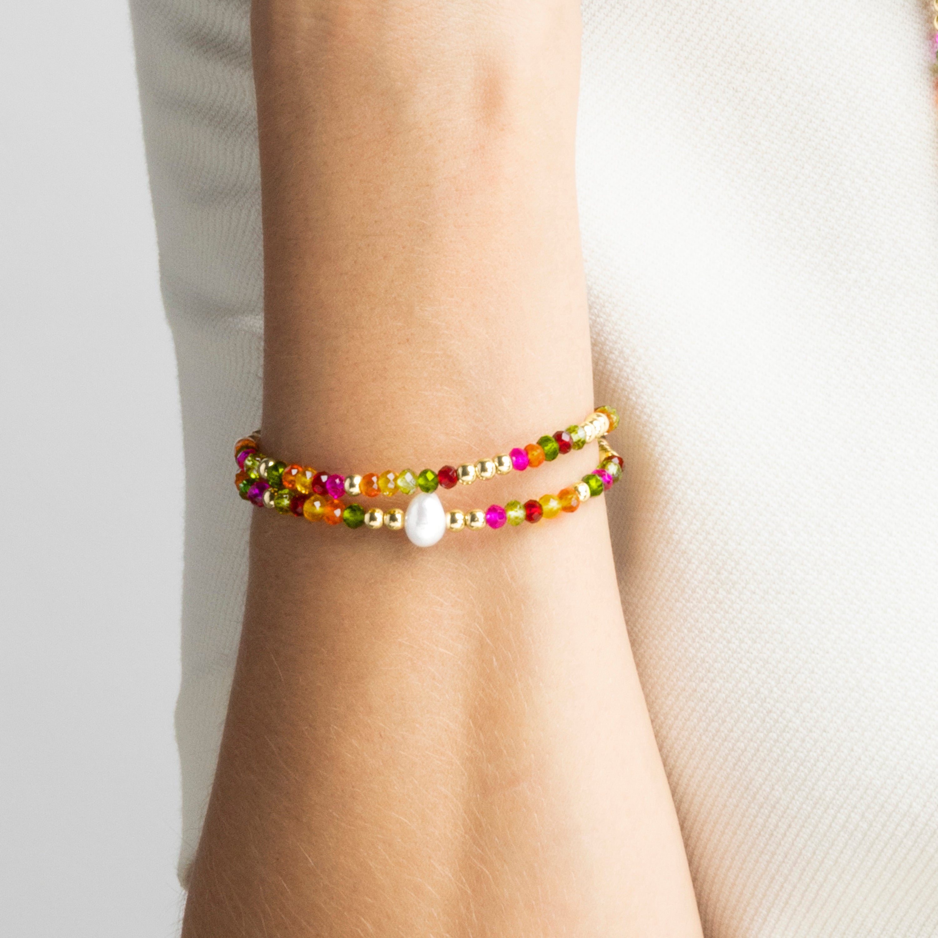 Bracelet avec Cristal Rose finition or 18k - Miota