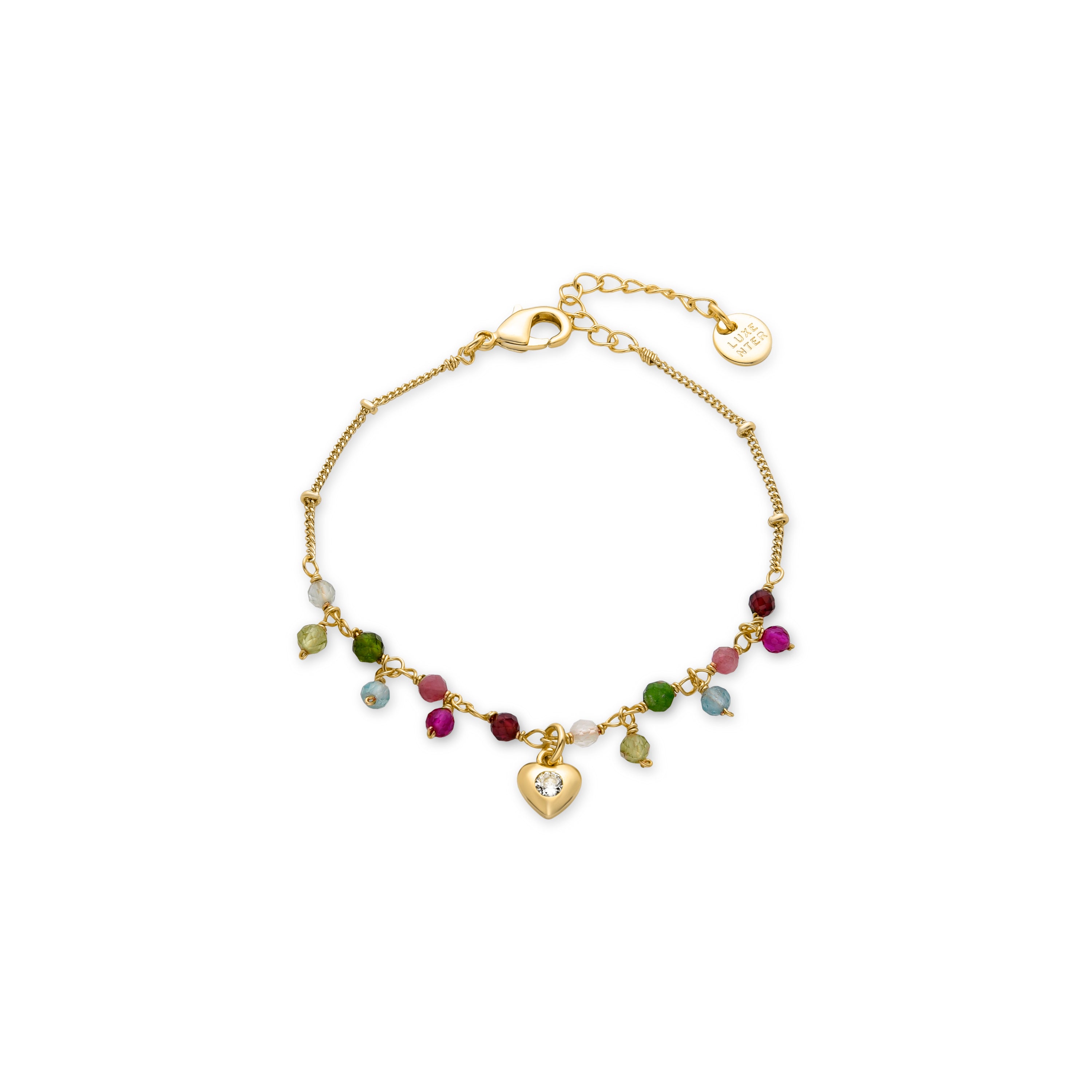Pulsera de Cristal Morado acabada en oro amarillo de 18K - Wyrm