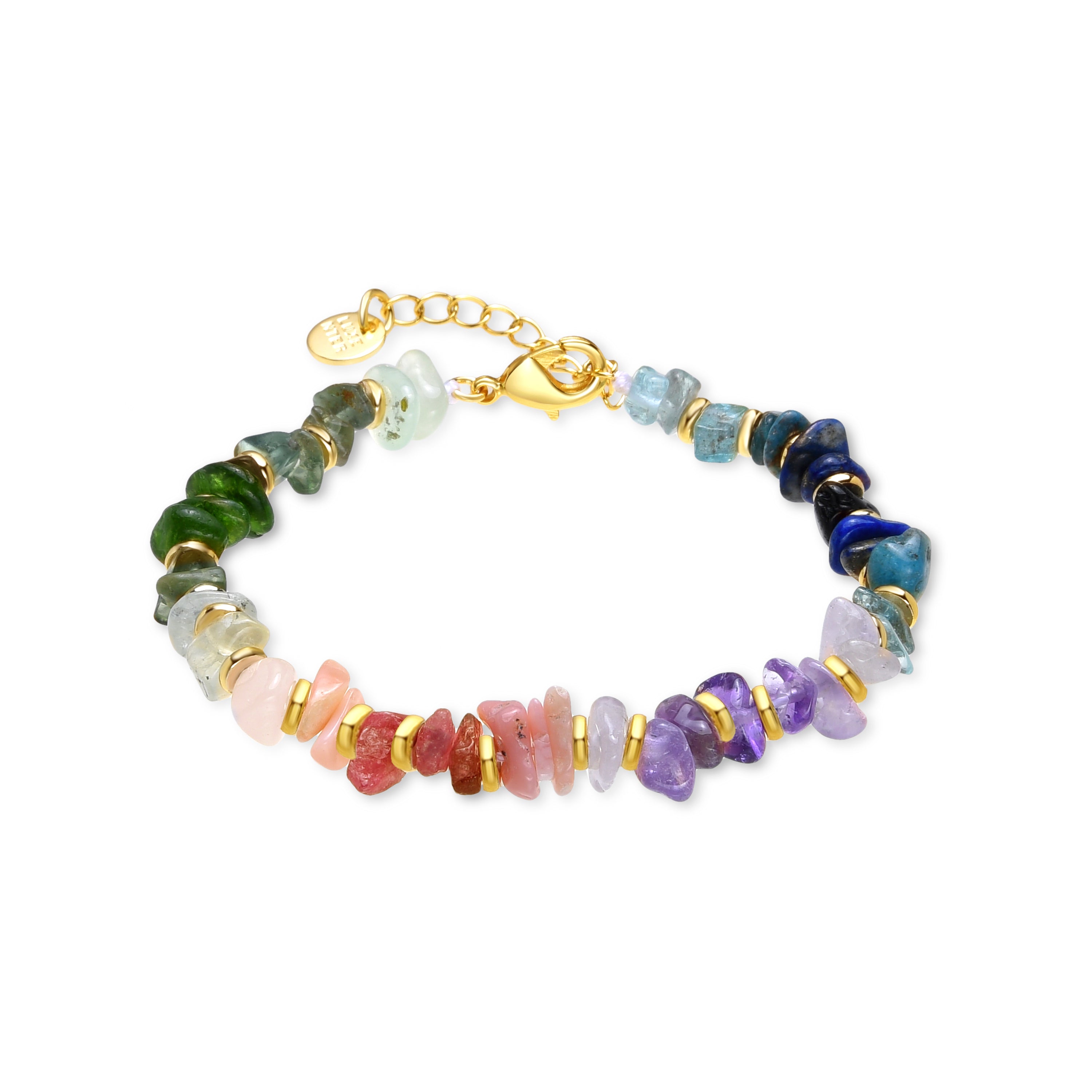 Pulsera de Fluorita acabada en oro amarillo de 18k - Diri