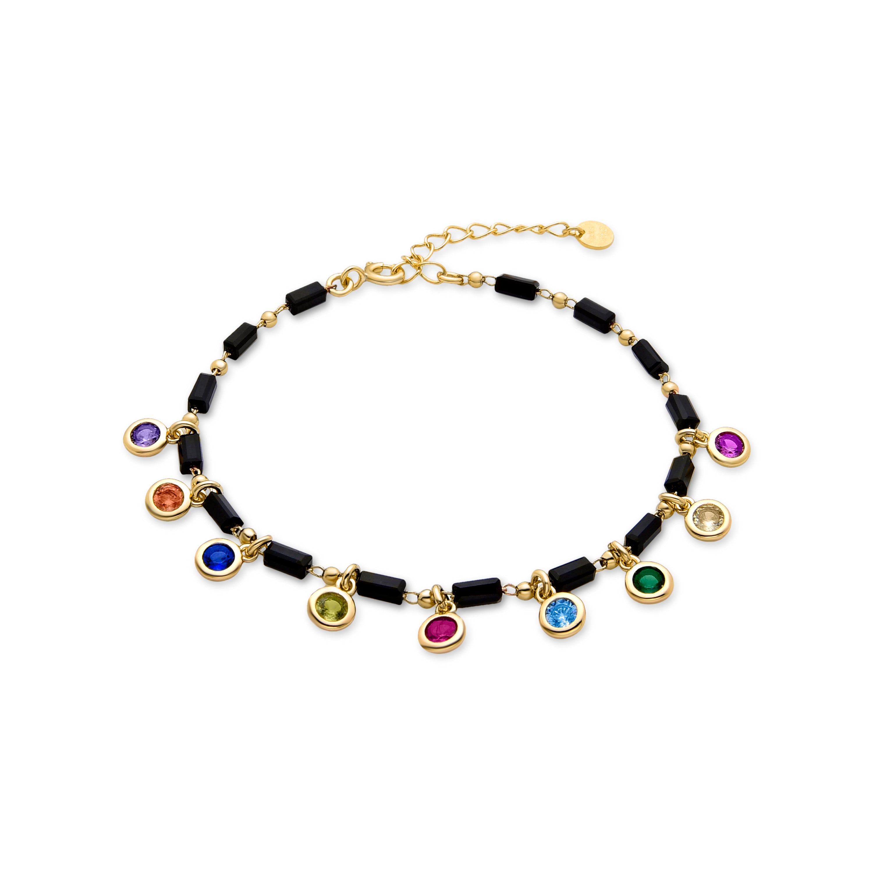 Pulsera de Aleación de Metal y Circonita Multicolor acabado en rodio - Vusak