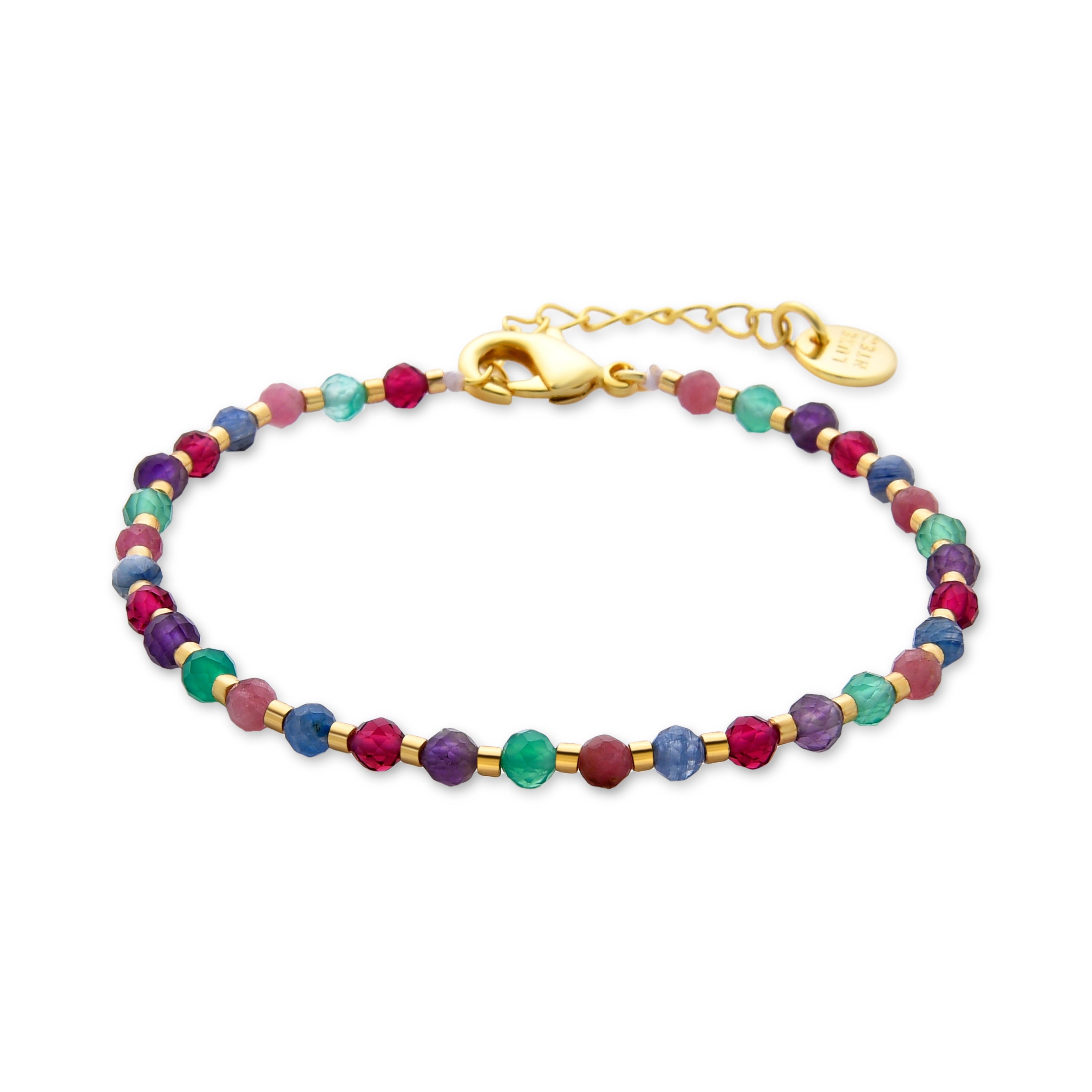 Pulsera de Cristal Multicolor acabada en oro amarillo de 18K - Aiel