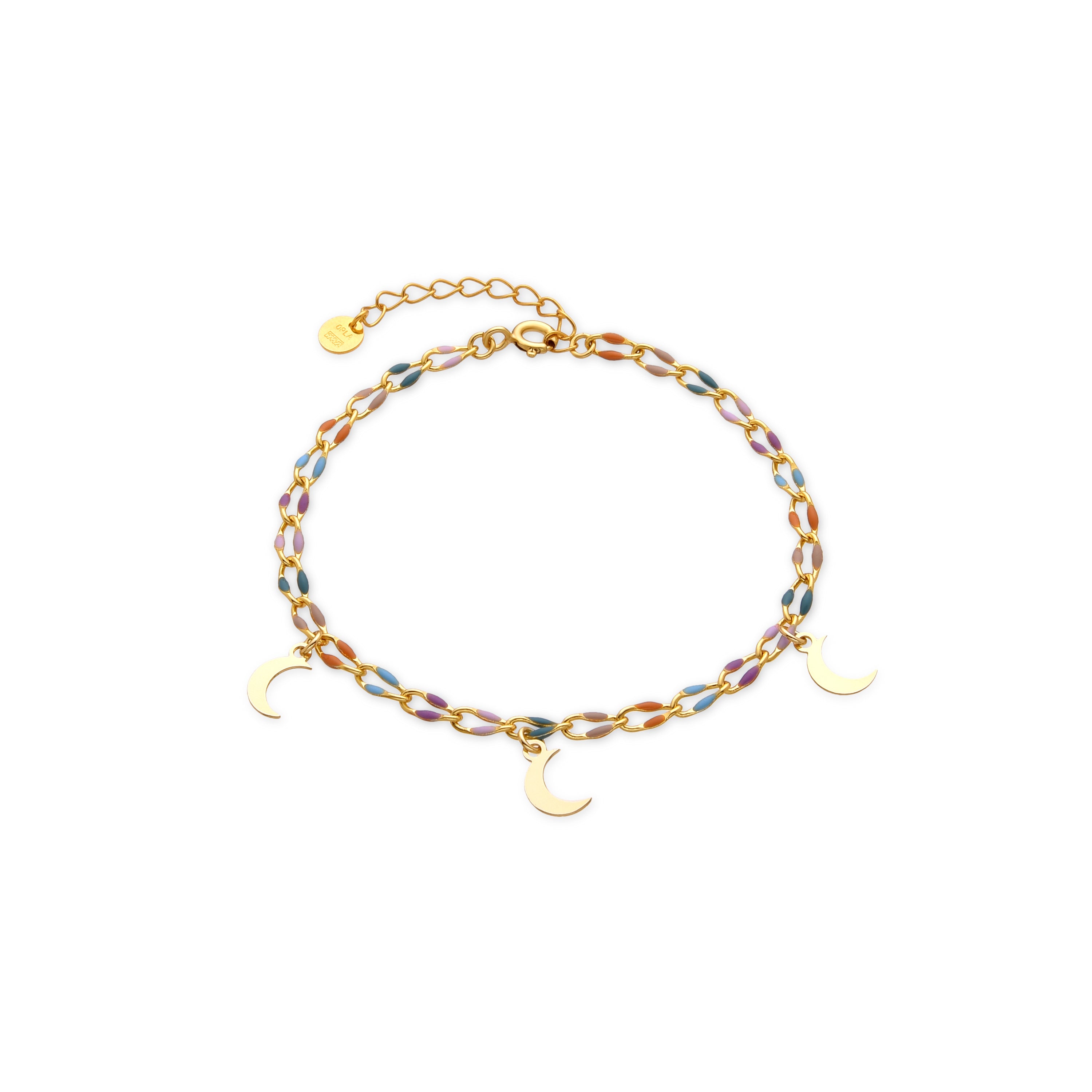 Pulsera de Aleación de Metal y Lacado Multicolor acabado en oro amarillo de 18k - Liesi